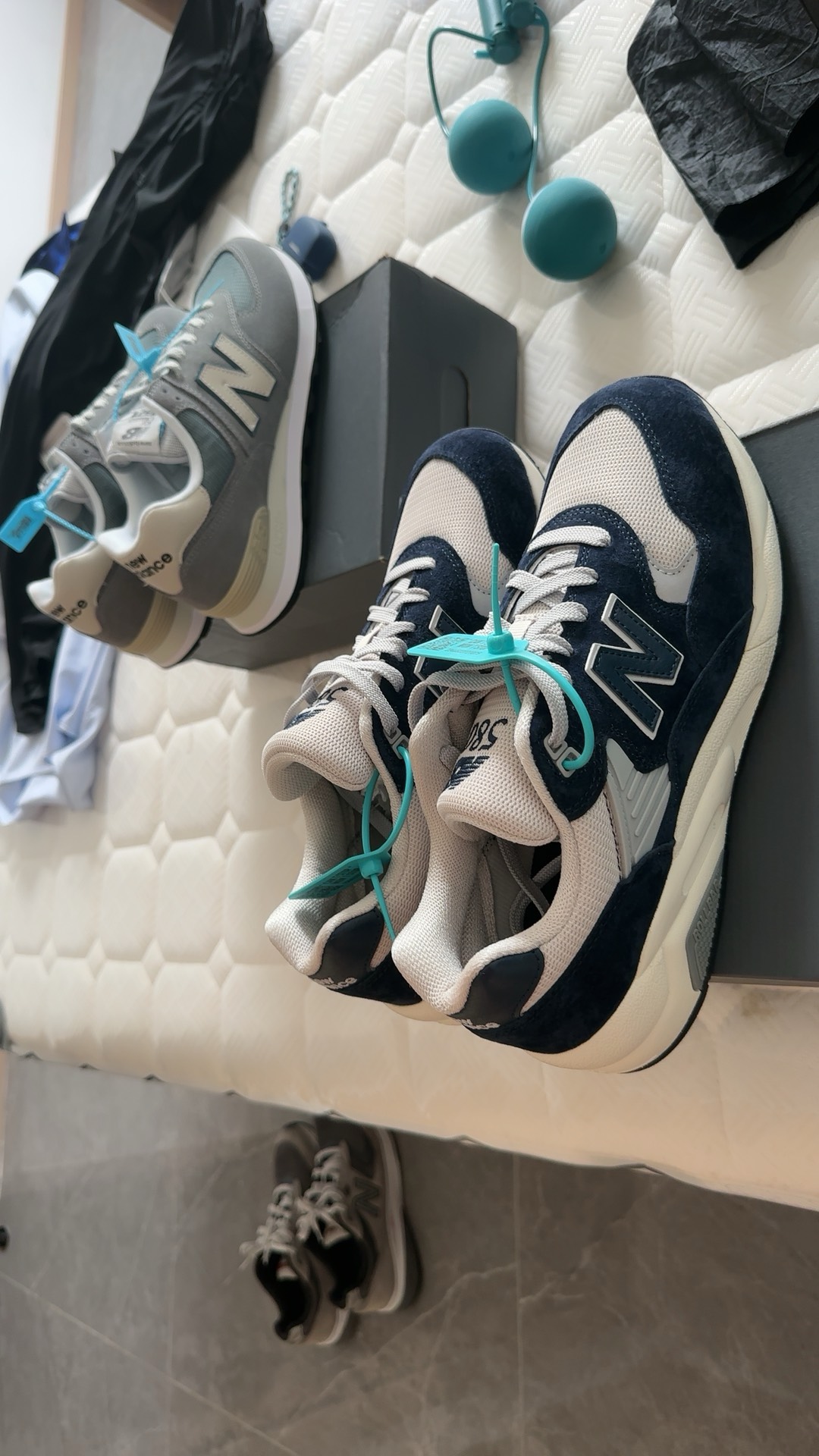 custom review-New Balance NB 580 Устойчивый к истиранию Низкий Топ Повседневная Беговая Обувь Унисекс Синий Белый