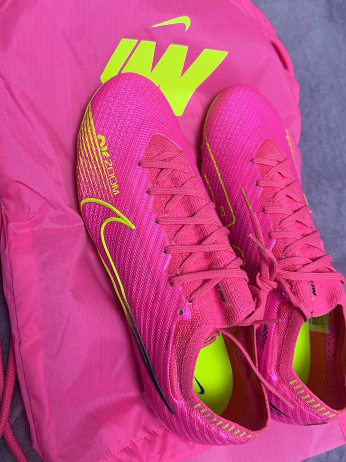 custom review-Nike Zoom Vapor 15 FG Твердый Грунт Твердый Корт Футбольные Бутсы Унисекс Розовый Желтый