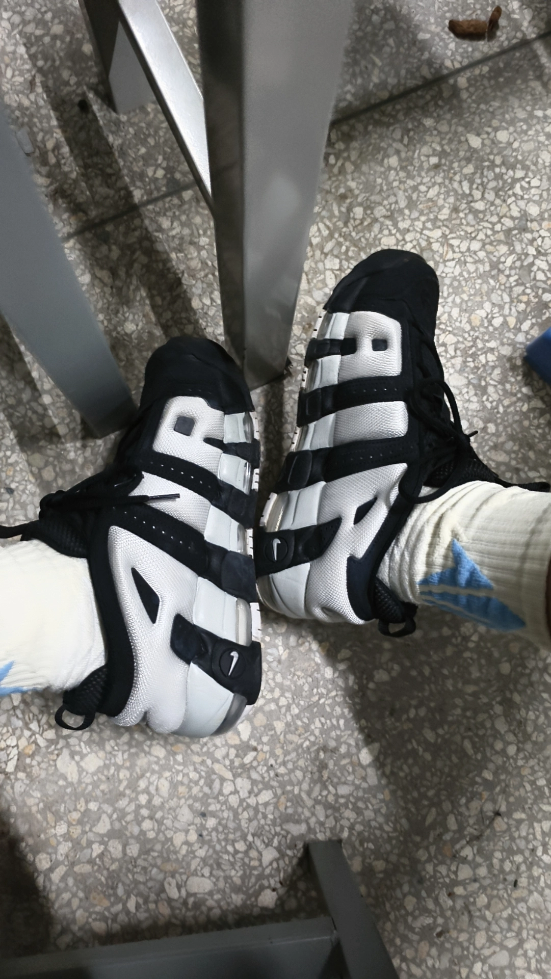 custom review-Nike Air More Uptempo Slip-Resistant Abrasion-Resistant Low-Top Баскетбольные кроссовки Unisex Черные