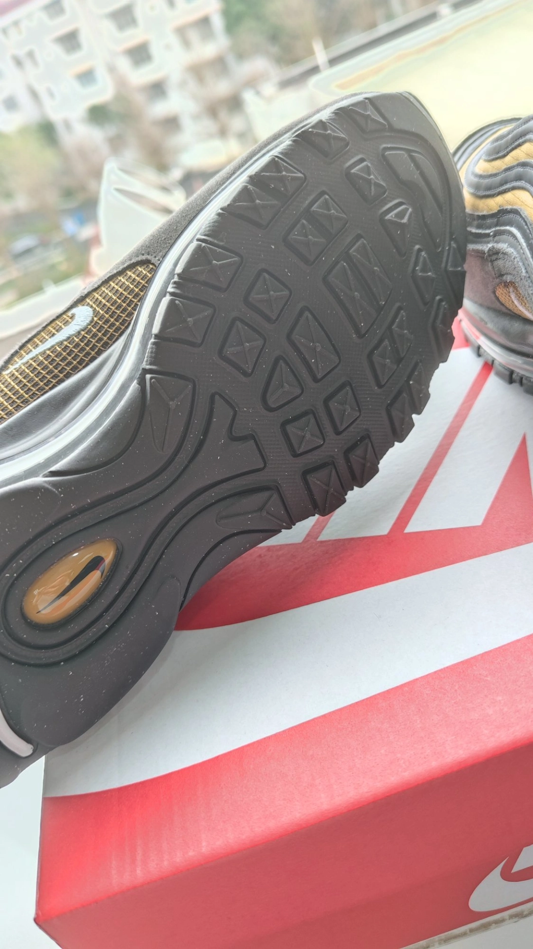 custom review-Nike Air Max 97 Low Топ Повседневная обувь Мужская Черный Желтый