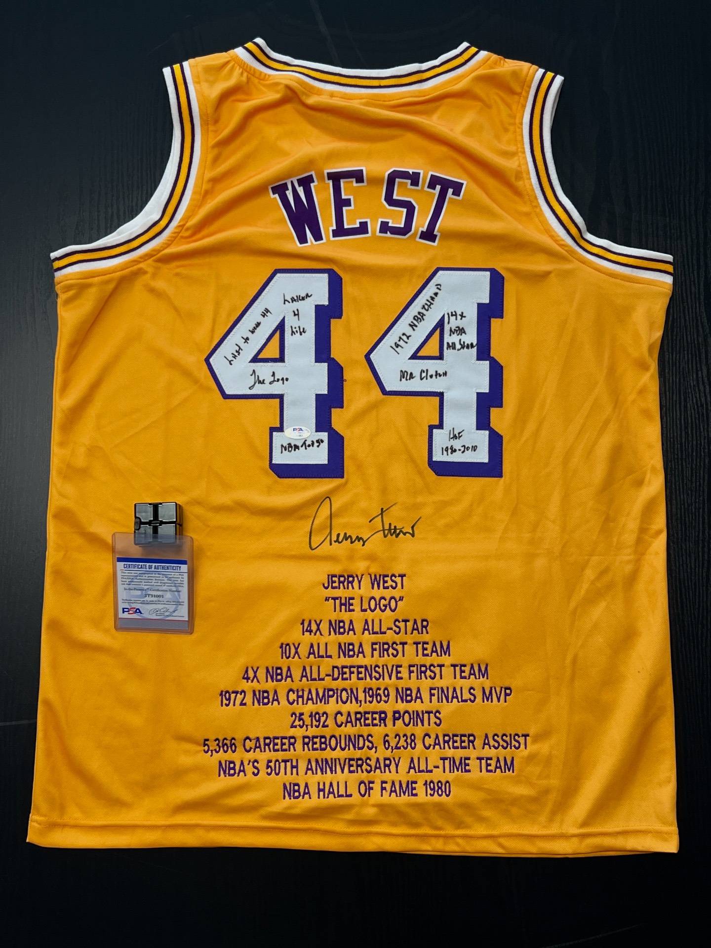 jerry west 杰里 韦斯特 铭文签球衣