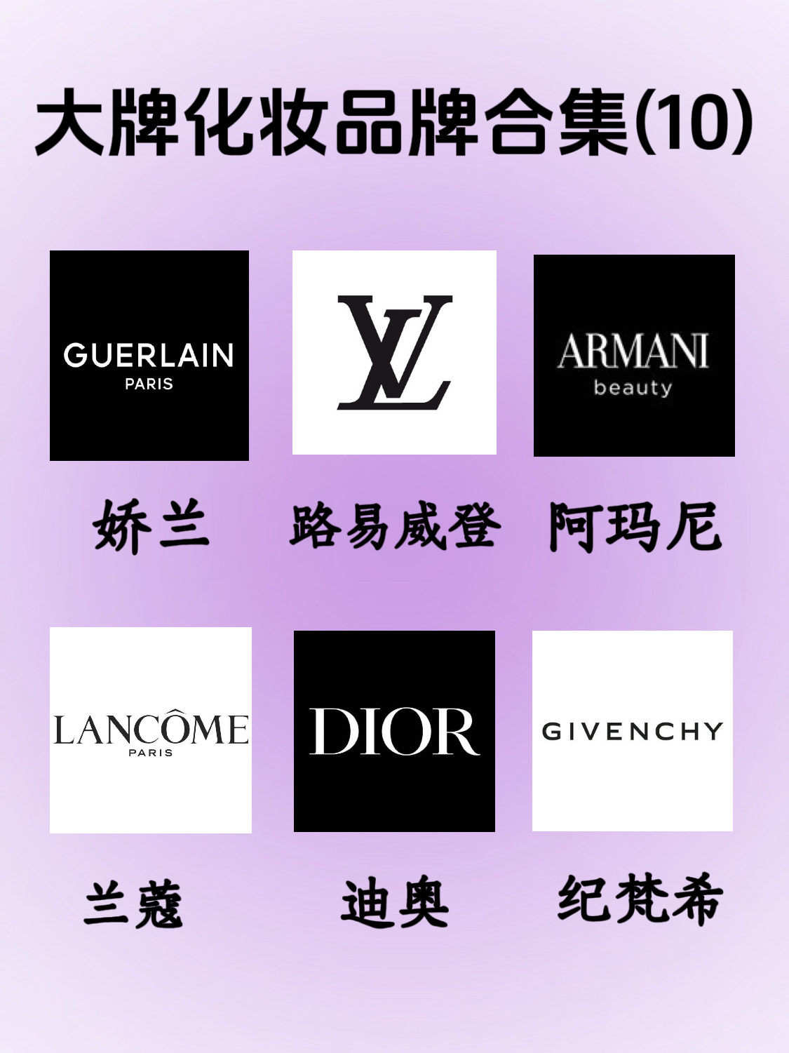 大牌化妆品牌合集