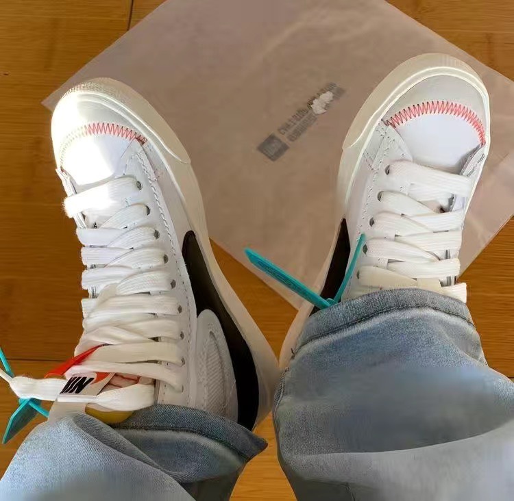 custom review-Nike Blazer Mid Топ Скейтборд Кроссовки Унисекс Белый Черный