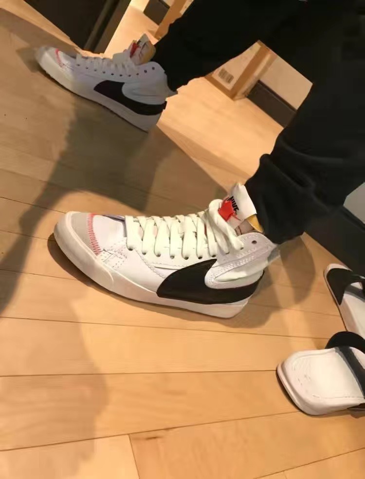 custom review-Nike Blazer Mid Топ Скейтборд Кроссовки Унисекс Белый Черный