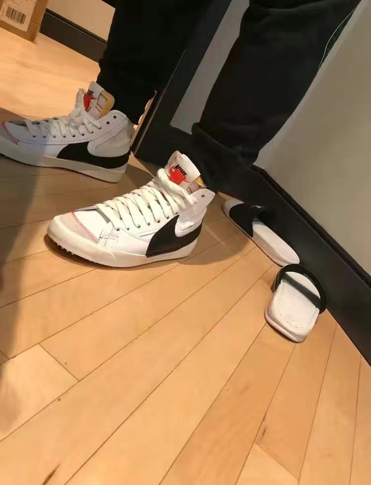 custom review-Nike Blazer Mid Топ Скейтборд Кроссовки Унисекс Белый Черный