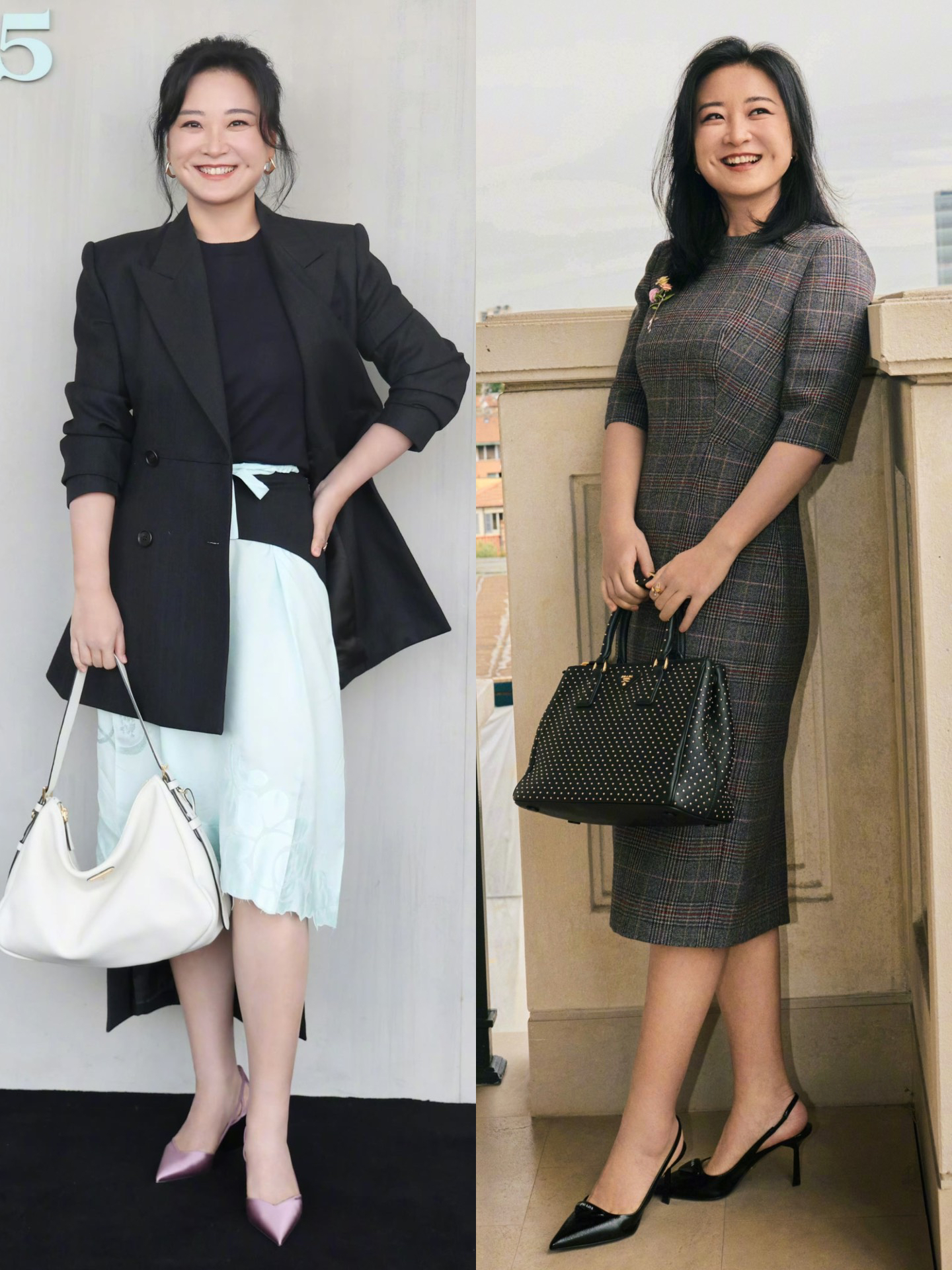 贾玲米兰看秀穿搭!优雅温柔又大气!