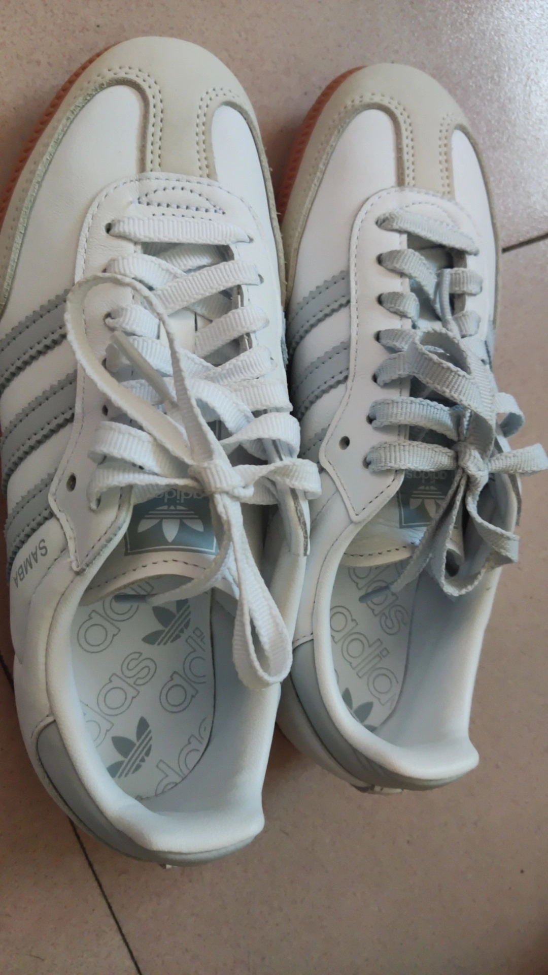 custom review-Adidas Samba OG White Halo Blue Gum Women's