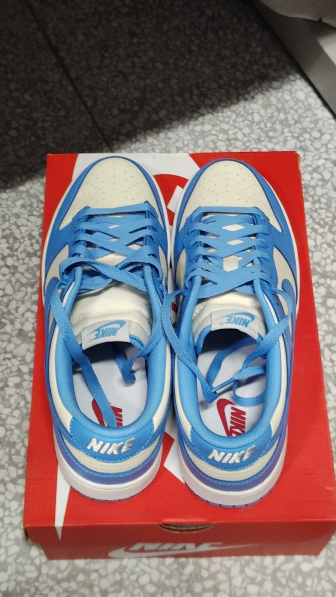 custom review-Nike Dunk Low Топ Скейтборд Кроссовки Унисекс Белый Синий