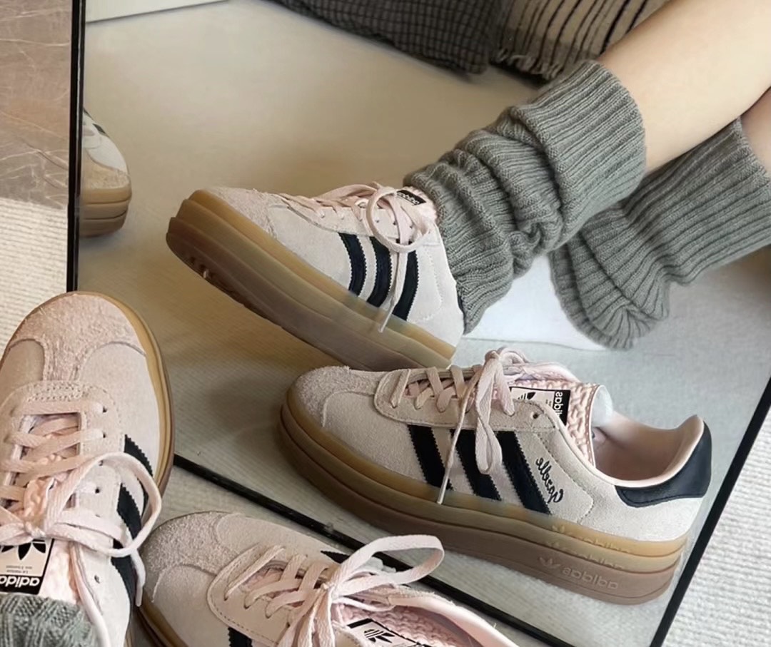 custom review-Adidas Originals GAZELLE BOLD Устойчивые к истиранию Дышащие Низкие Кроссовки для скейтбординга Женские Розовые Коричневые