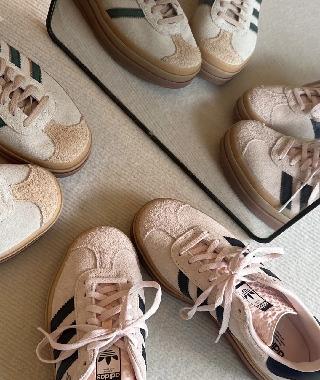 custom review-Adidas Originals GAZELLE BOLD Устойчивые к истиранию Дышащие Низкие Кроссовки для скейтбординга Женские Розовые Коричневые