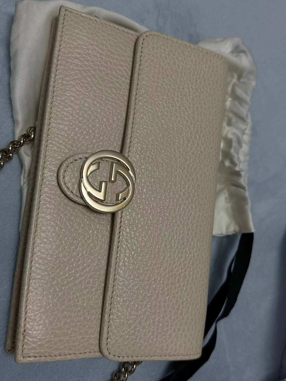 gucci古驰 logo双g标志 荔枝纹小牛皮真的绝了! 没有人心动嘛