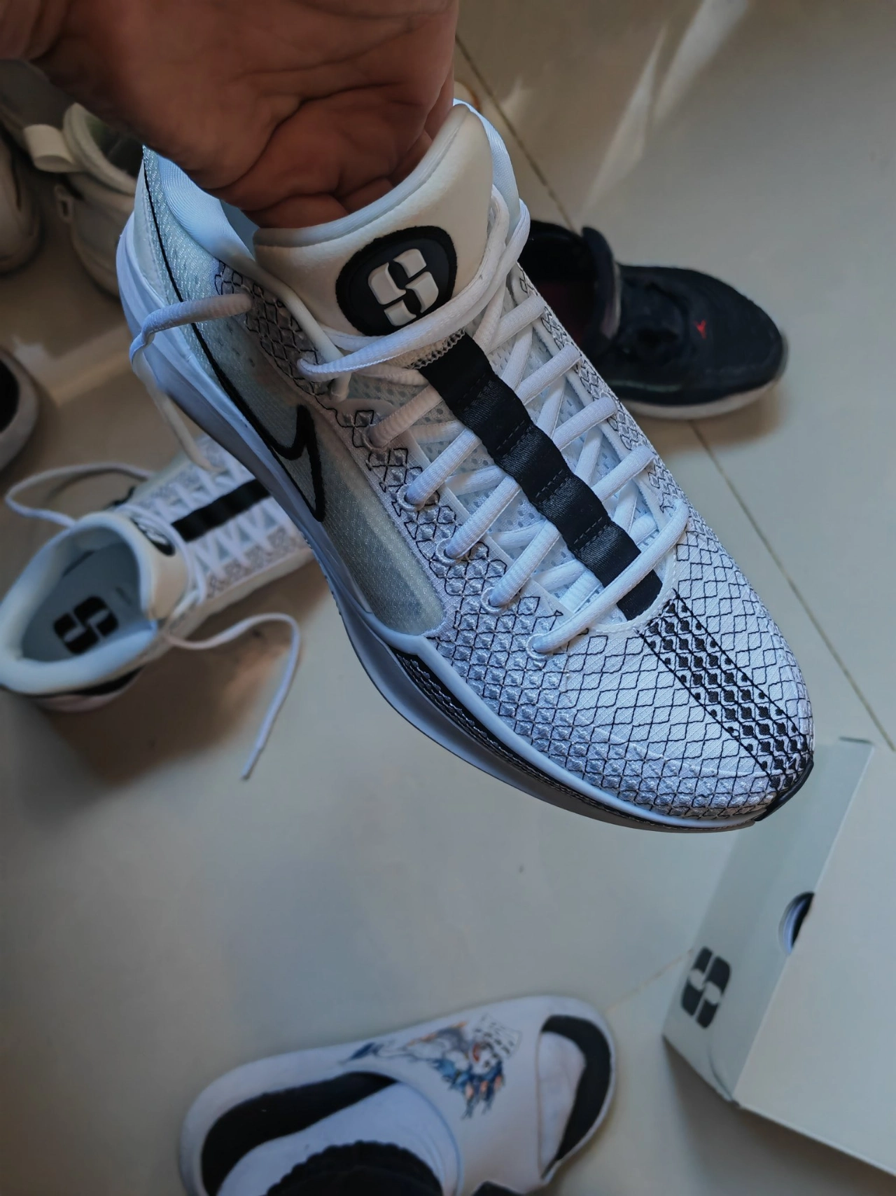 custom review-Nike Sabrina 1 Magnetic 'White Black Silver' Women's