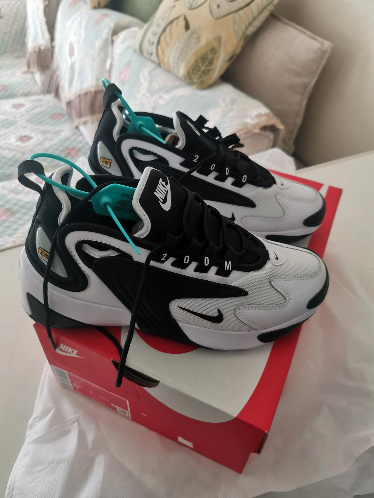 custom review-Nike Zoom 2K Slip-resistant и дышащий MID топ с воздушной подушкой Повседневная городская обувь для коммутирования и бега Женская Черно-белая