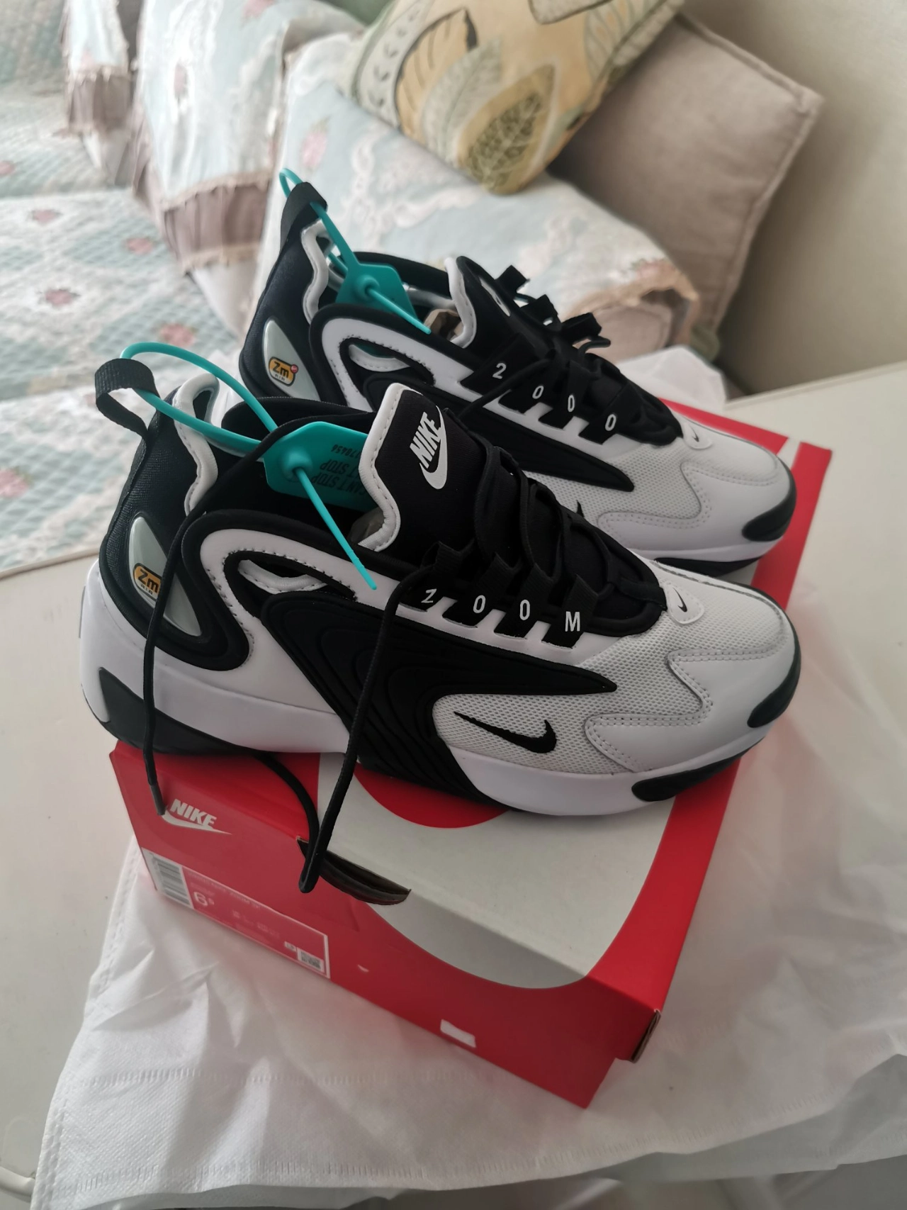 custom review-Nike Zoom 2K Slip-resistant и дышащий MID топ с воздушной подушкой Повседневная городская обувь для коммутирования и бега Женская Черно-белая