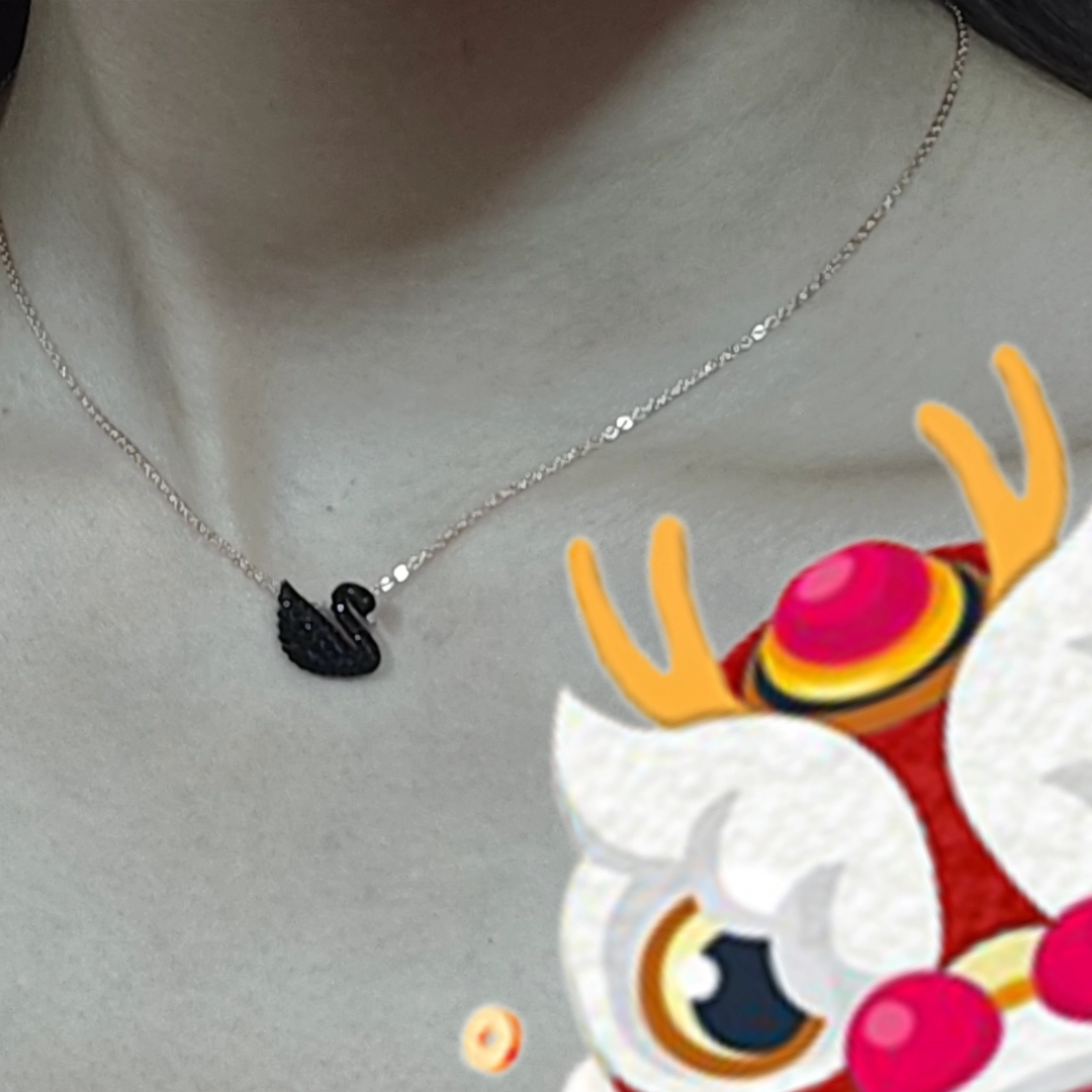 custom review-Swarovski Розовое золото с покрытием ожерелья женские черный