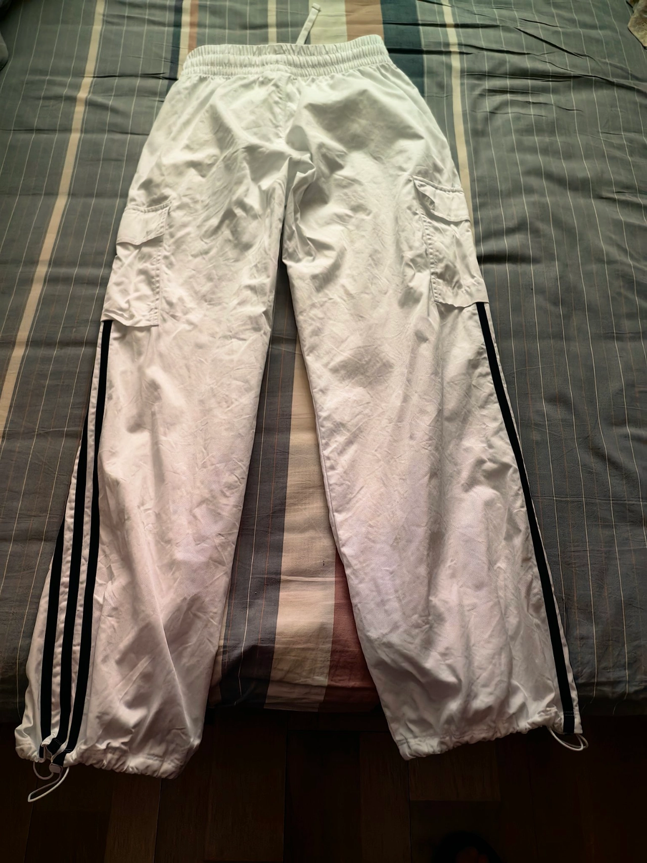 custom review-Adidas Originals 3 Stripes Cargo Брюки Вязаные Тренировочные Женские Белые