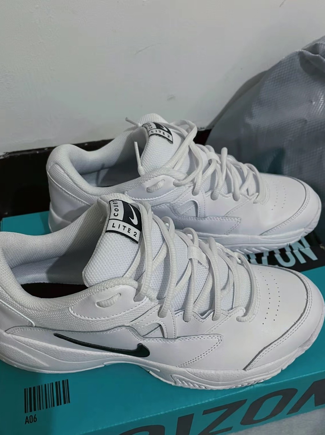 custom review-Nike Court Lite 2 Амортизирующие шоки противоскользящие низкий топ кроссовки с толстой подошвой мужские белые