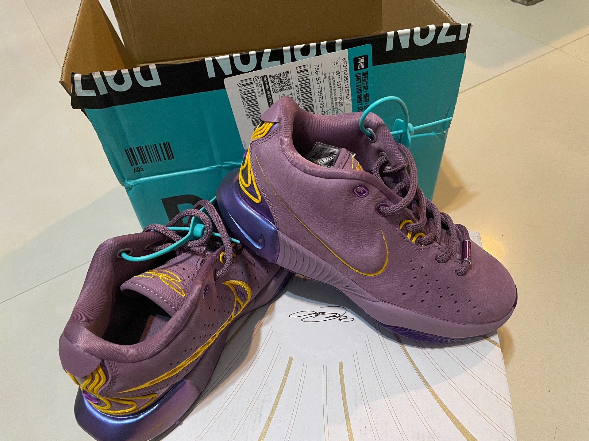 custom review-nike Lebron 21 Противоскользящие амортизаторы низкие детские баскетбольные кроссовки фиолетовые пыль