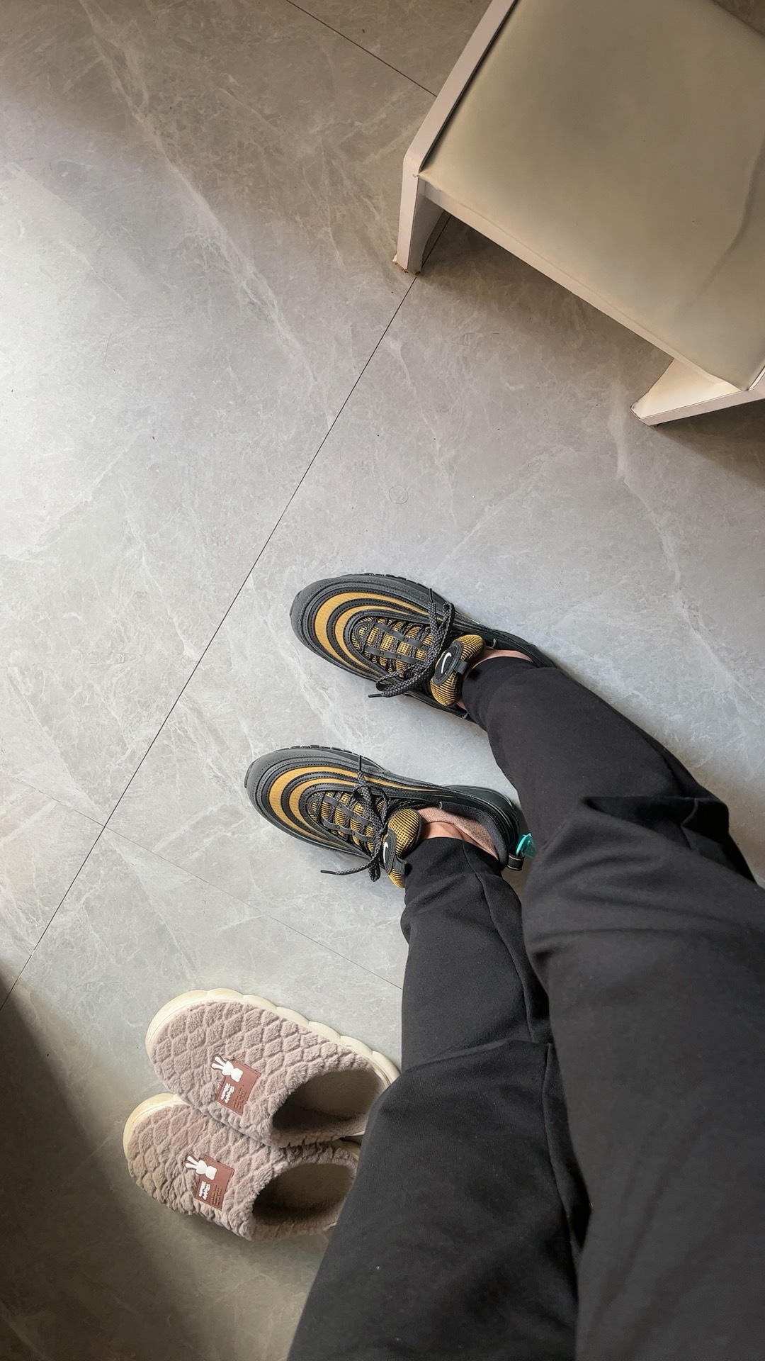 custom review-Nike Air Max 97 Low Топ Повседневная обувь Мужская Черный Желтый