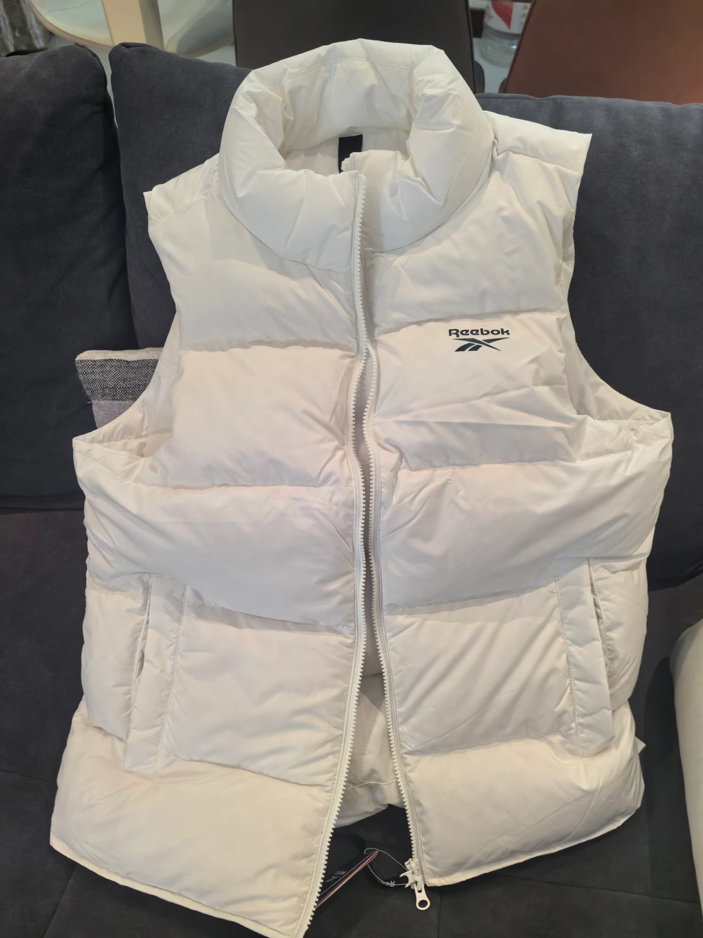 custom review-REEBOK Термический Пух Короткий Рукав Жилет с Воротником-стойкой Мужской