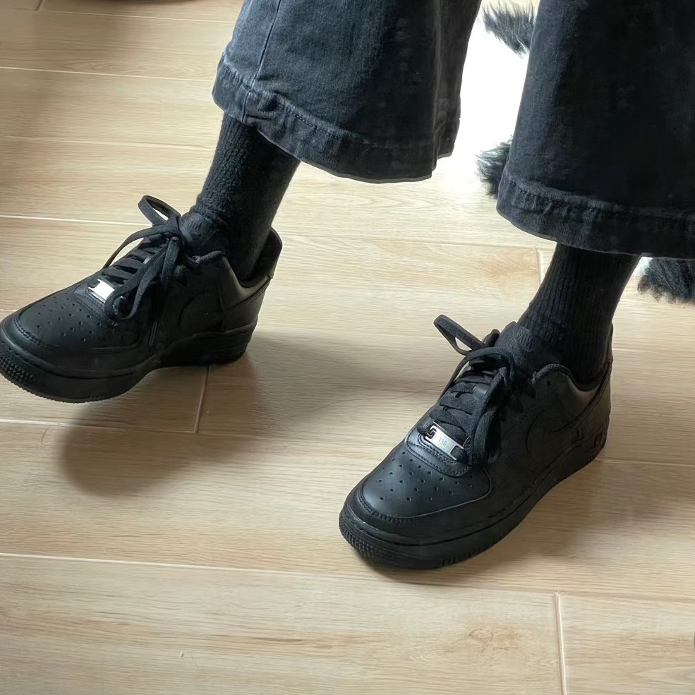 custom review-Nike Air Force 1 Low Топ Скейтборд Кроссовки Женские Чисто Черные