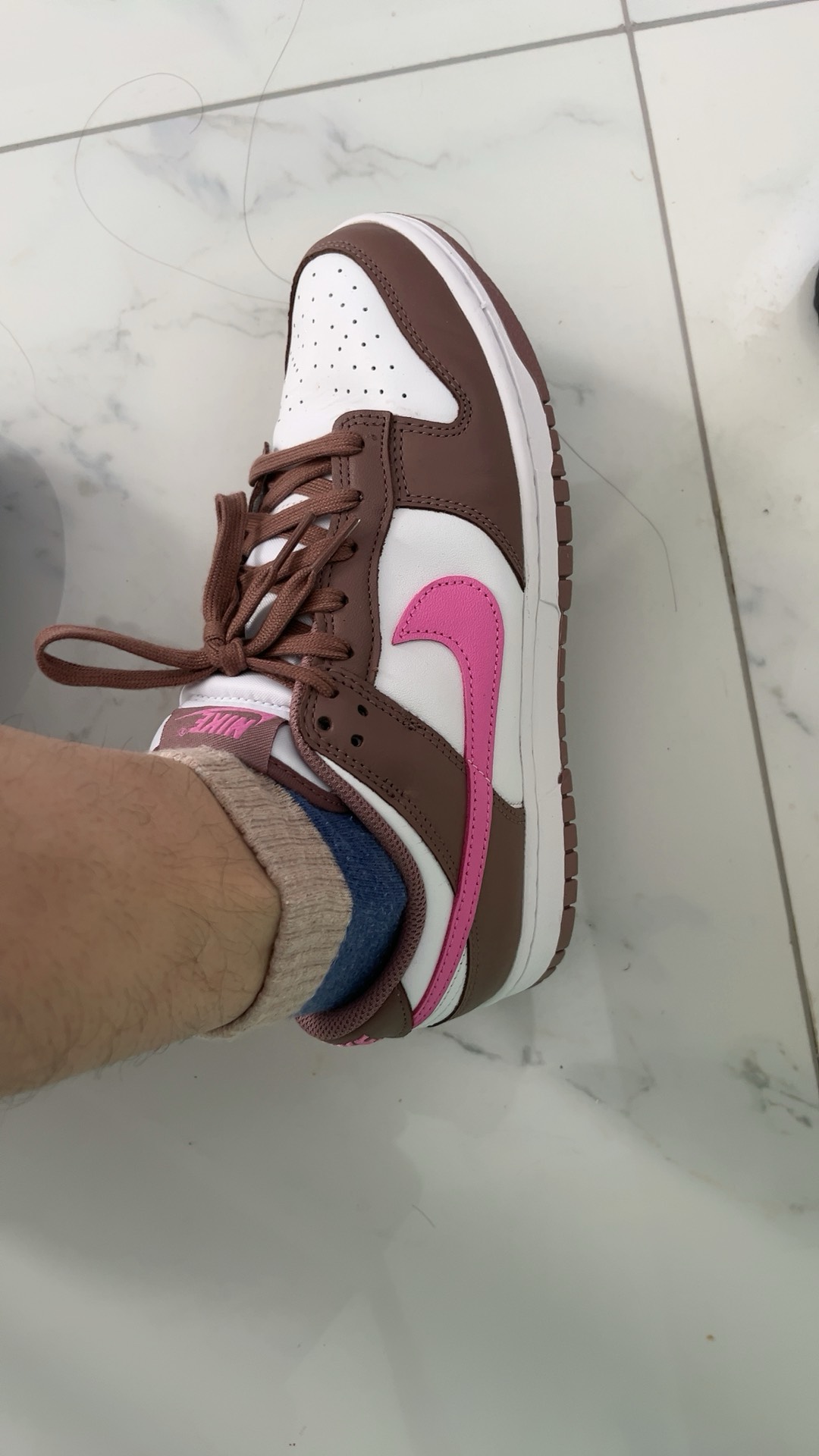 custom review-Nike Dunk Slip-on Resistant Low Top Скейтборд Кроссовки Женские Коричневый Белый Розовый