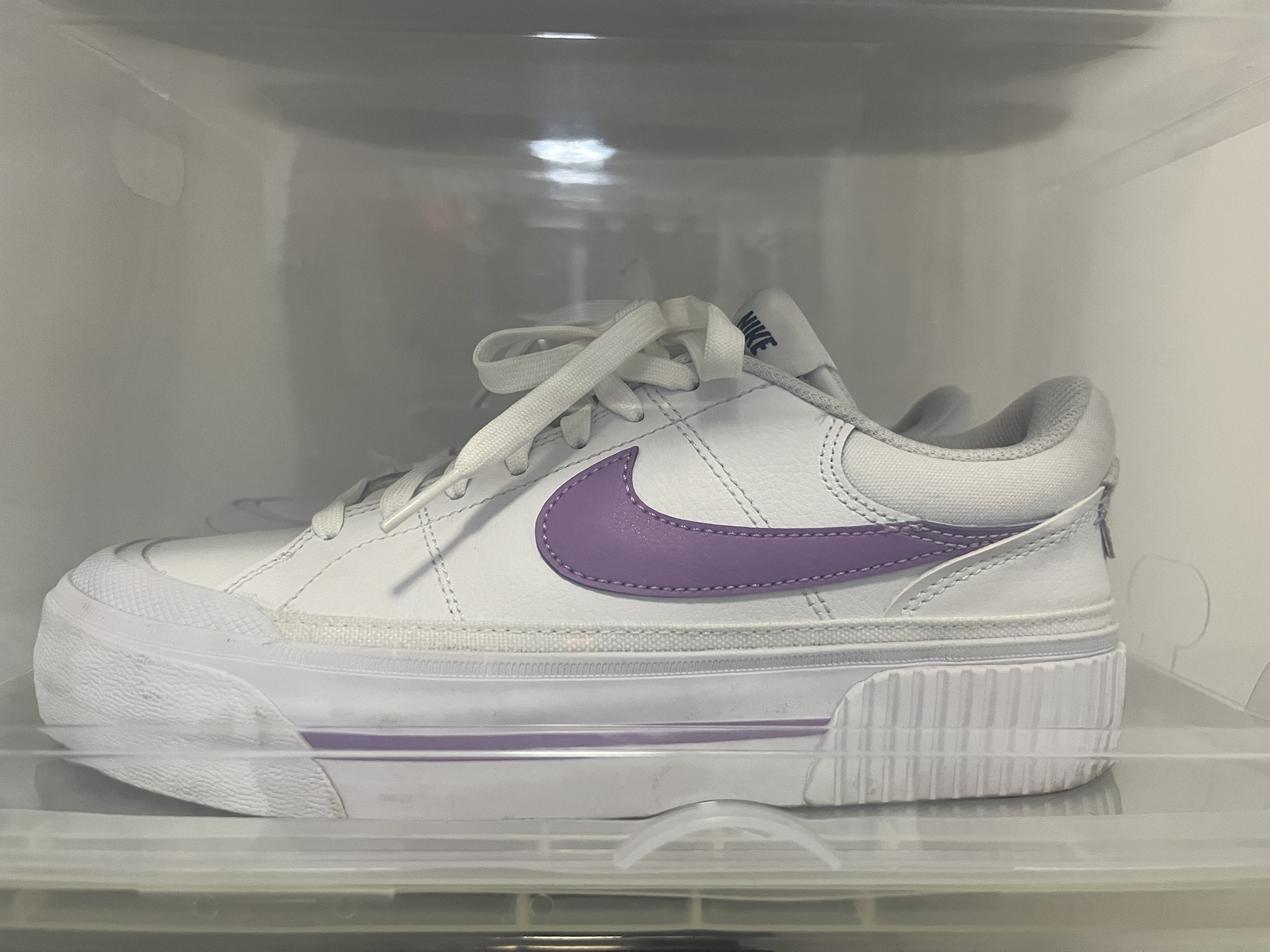 custom review-Nike Court Legacy Low Топ Кроссовки для скейтбординга Женские Белые Фиолетовые