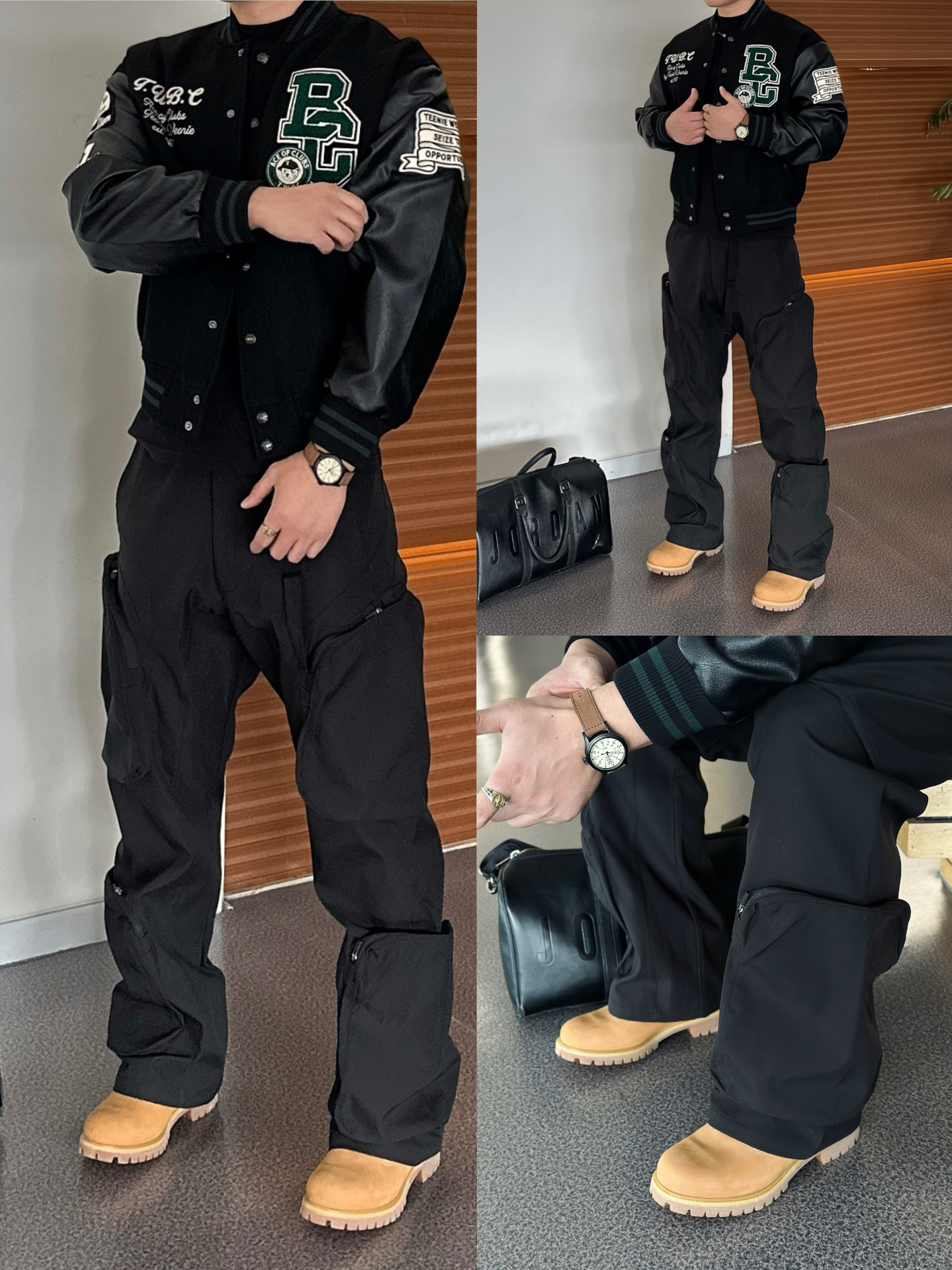 ⚫️🔗棒球夹克➕机能工装裤