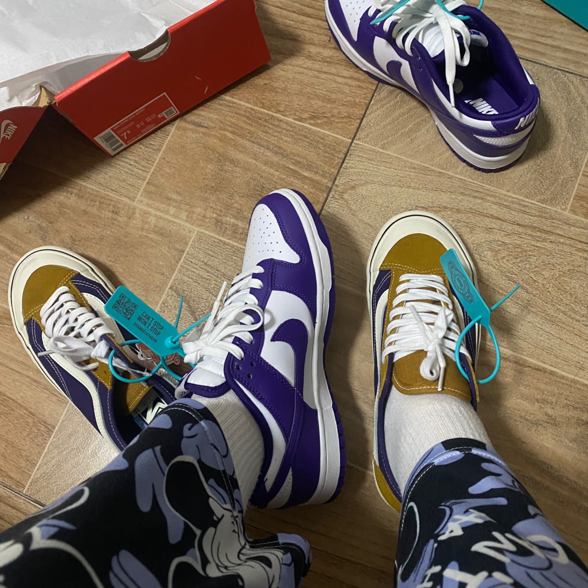 custom review-Nike Dunk Low Топ Скейтборд Кроссовки Мужские Белый Фиолетовый