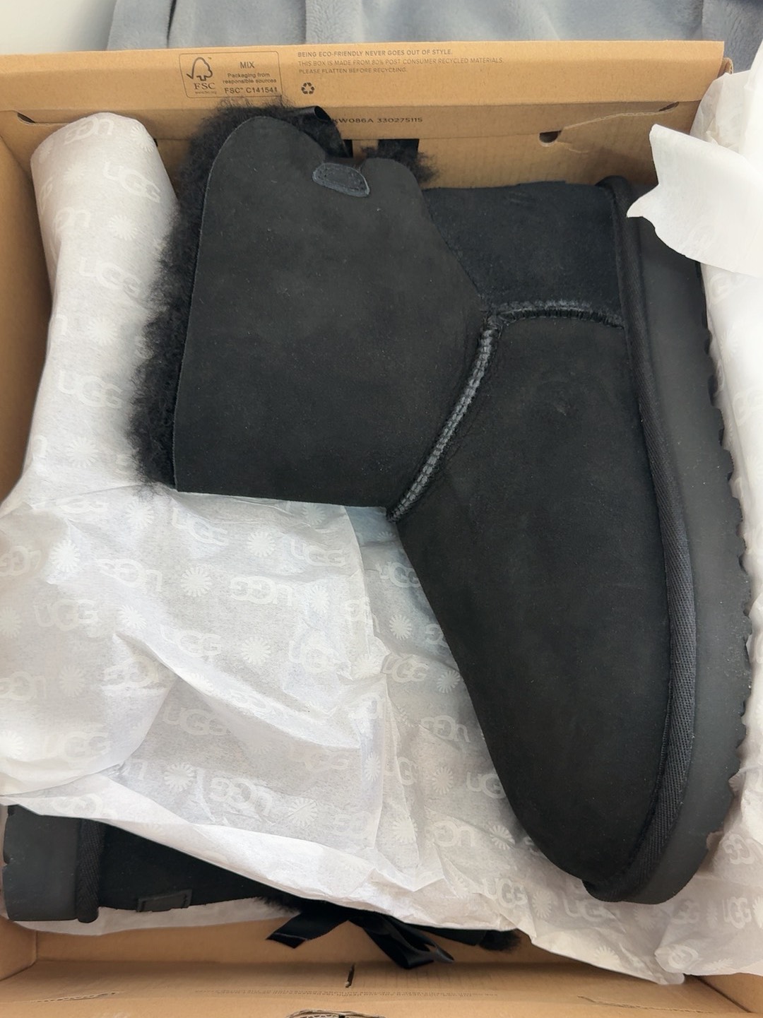 custom review-UGG Bailey Короткий Снегобут Женские Черные