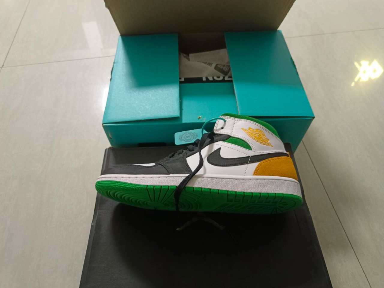custom review-Jordan Air Jordan 1 MID SE MID Топ Винтажные баскетбольные кроссовки Мужской Белый зеленый оранжевый