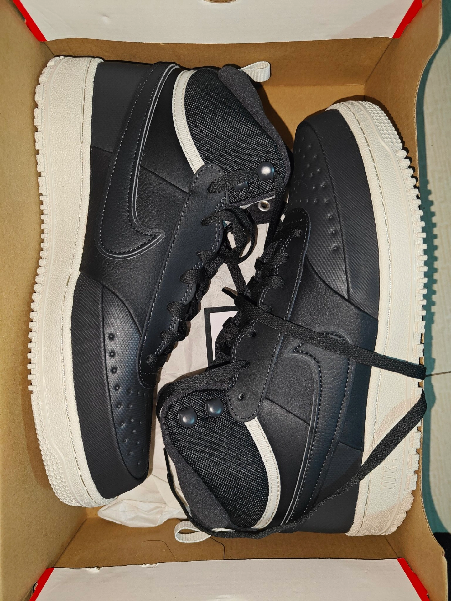 custom review-Nike Court Vision Slip-Resistant Abrasion-Resistant MID Топ Винтажные Баскетбольные Кроссовки Мужские Черные