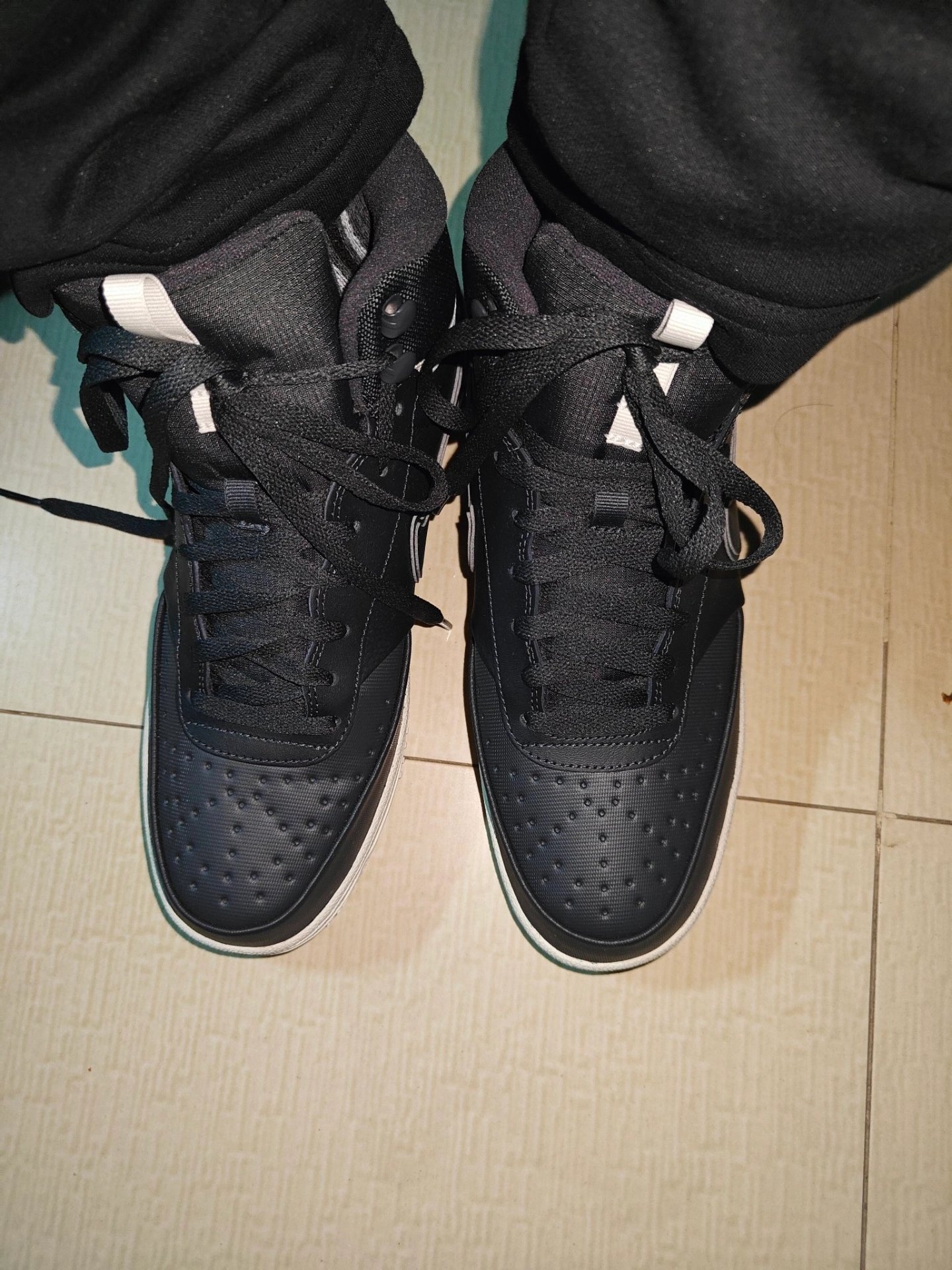 custom review-Nike Court Vision Slip-Resistant Abrasion-Resistant MID Топ Винтажные Баскетбольные Кроссовки Мужские Черные