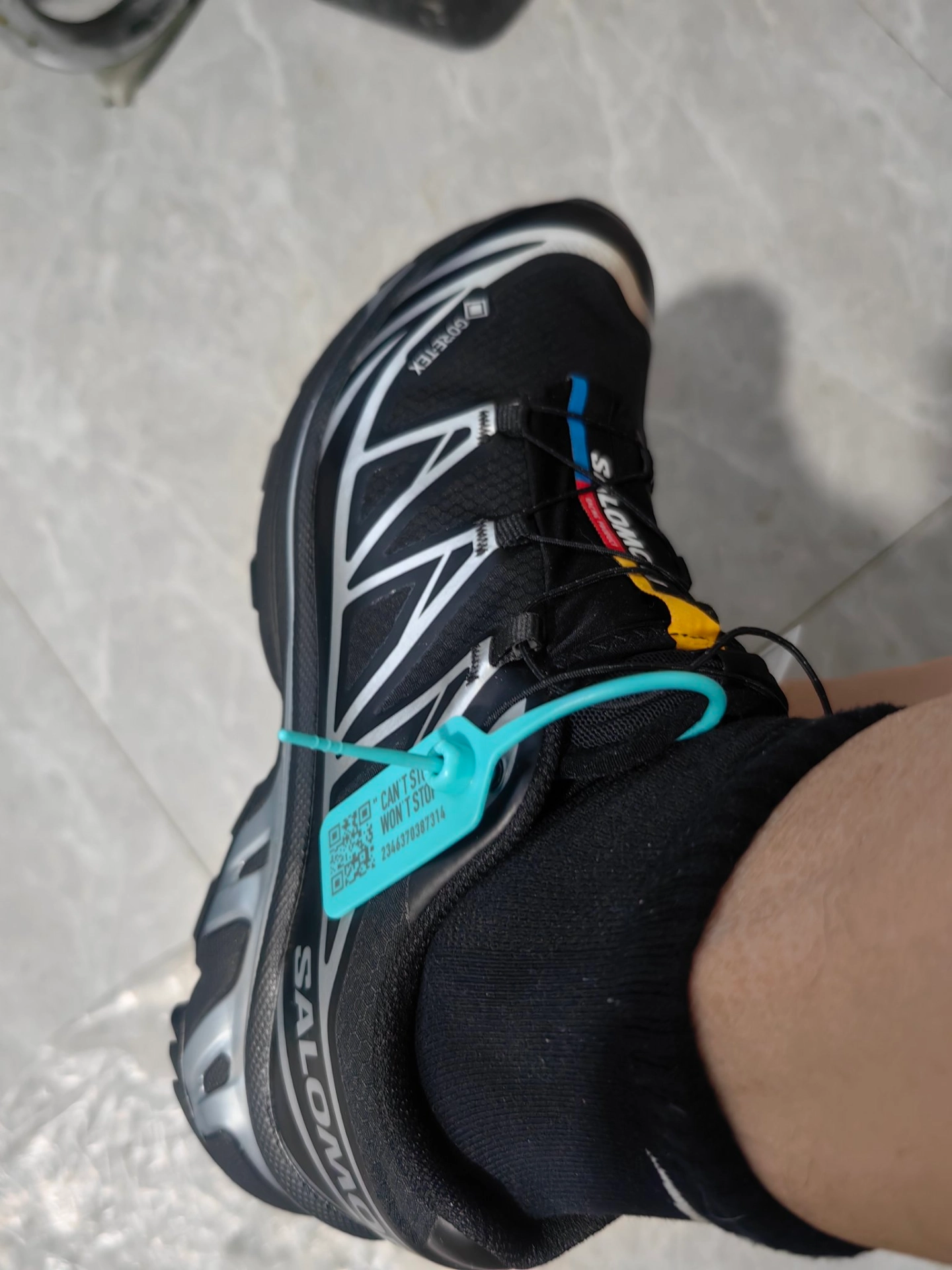 custom review-SALOMON XT 6 Slip Resistant Abrasion Resistant Водонепроницаемый Низкий Топ Уличная Обувь Унисекс Черный Серебристый