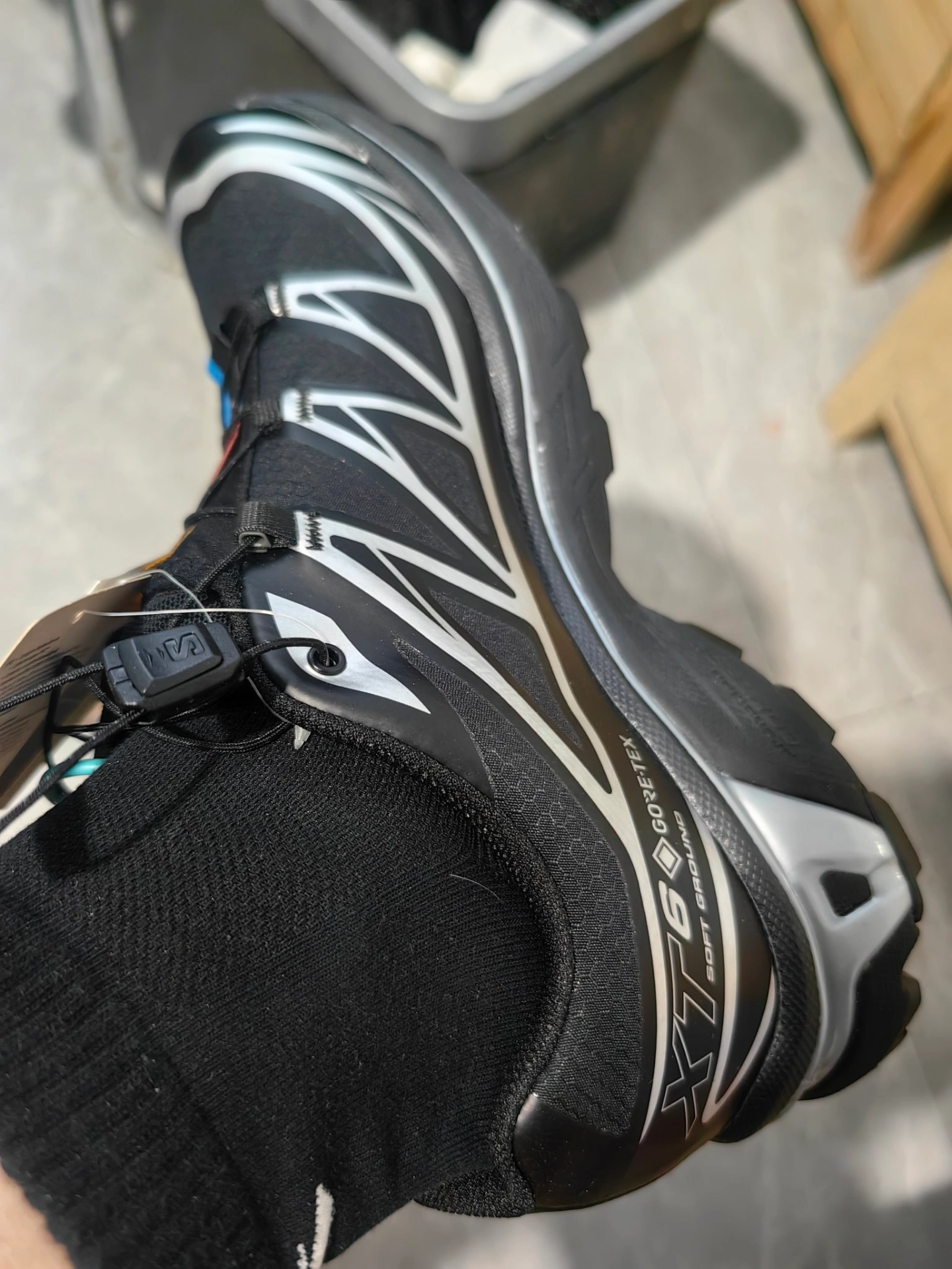custom review-SALOMON XT 6 Slip Resistant Abrasion Resistant Водонепроницаемый Низкий Топ Уличная Обувь Унисекс Черный Серебристый