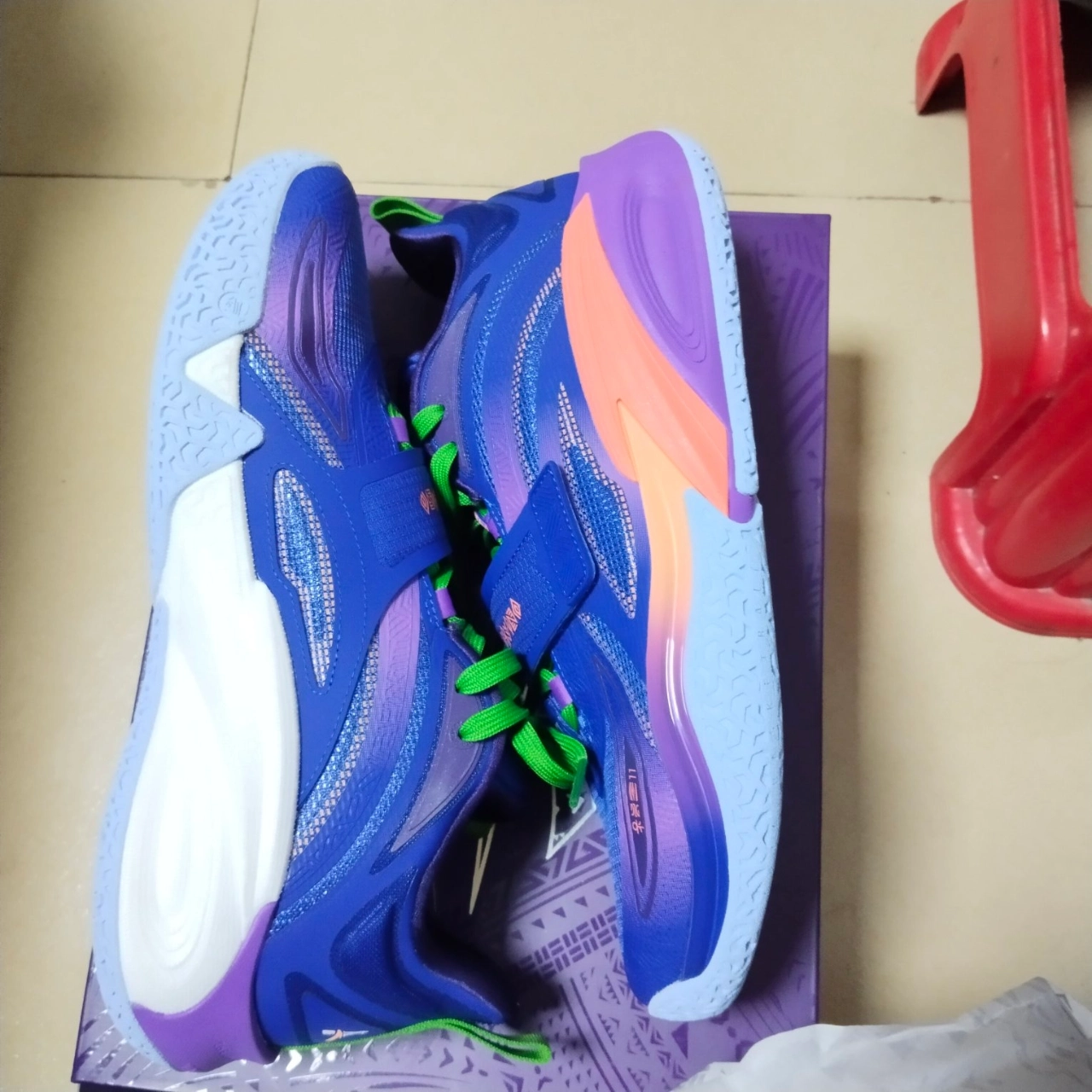 custom review-Anta KAI 1 Амортизация Износостойкие Низкие Баскетбольные Кроссовки Мужские Белые Синие и Оранжевые