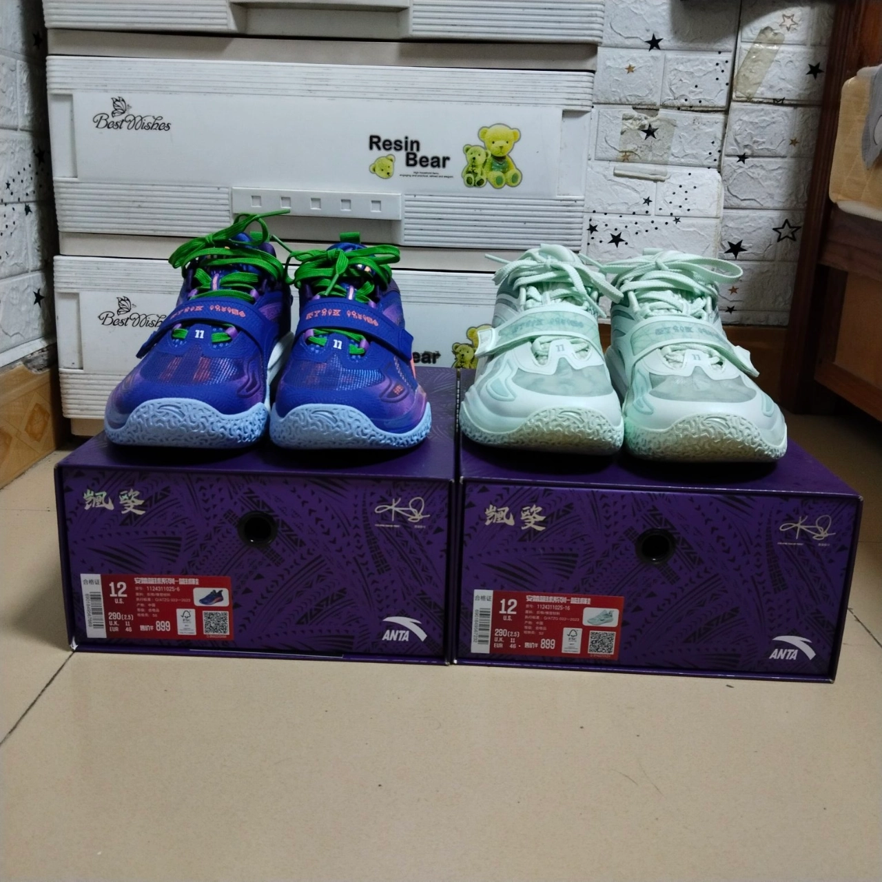 custom review-Anta KAI 1 Амортизация Износостойкие Низкие Баскетбольные Кроссовки Мужские Белые Синие и Оранжевые