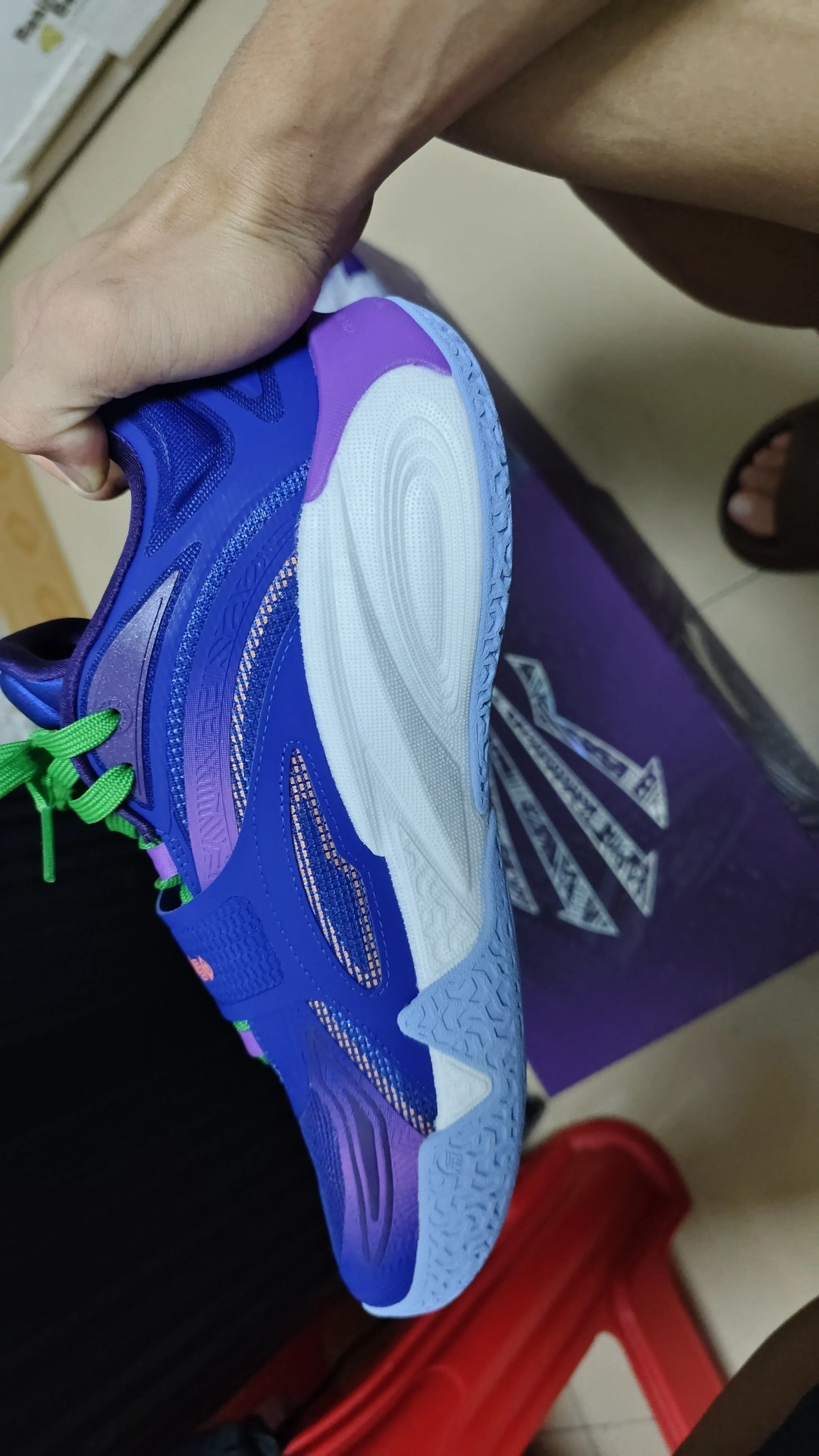 custom review-Anta KAI 1 Амортизация Износостойкие Низкие Баскетбольные Кроссовки Мужские Белые Синие и Оранжевые