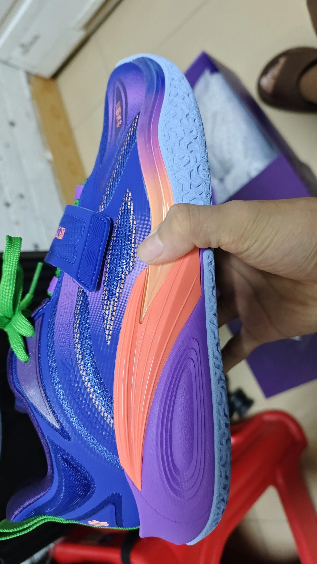 custom review-Anta KAI 1 Амортизация Износостойкие Низкие Баскетбольные Кроссовки Мужские Белые Синие и Оранжевые