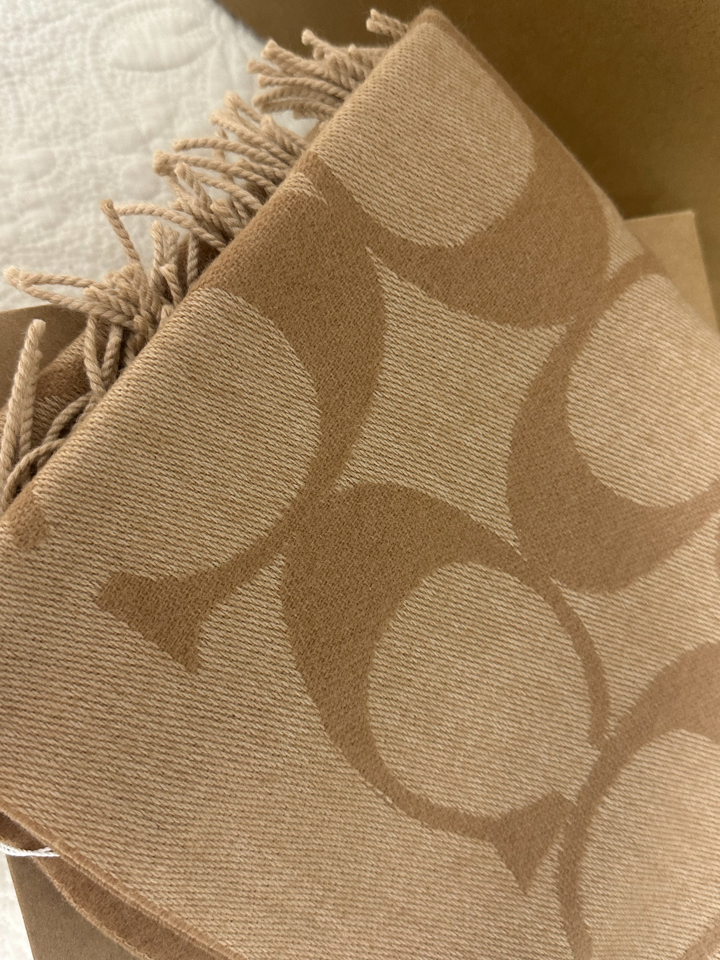 custom review-COACH Кашемир Вязаные Шарфы Унисекс CAMEL