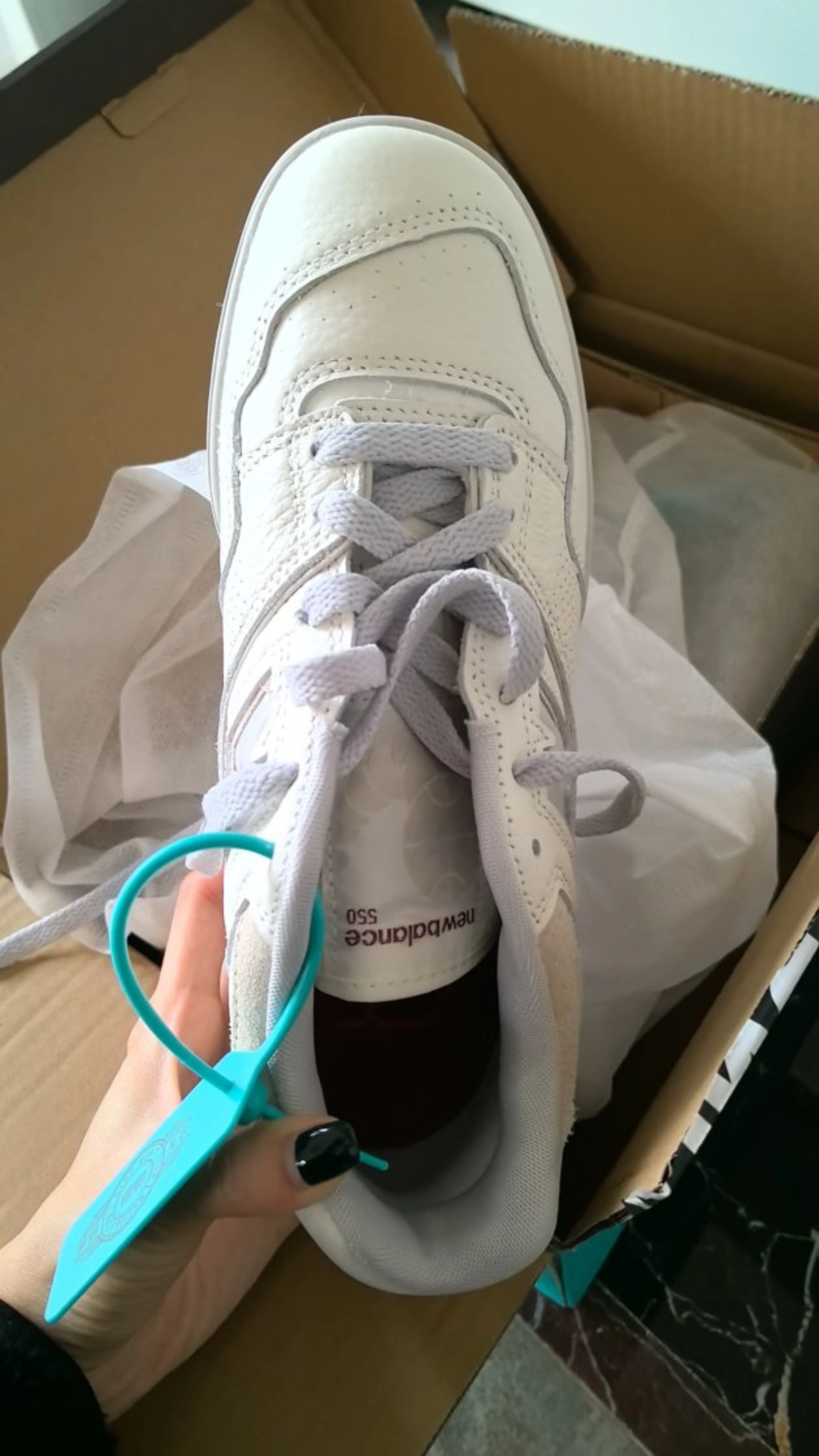 custom review-New Balance NB 550 Устойчивый к истиранию Низкий Топ Винтажные Баскетбольные Кроссовки Унисекс Белый