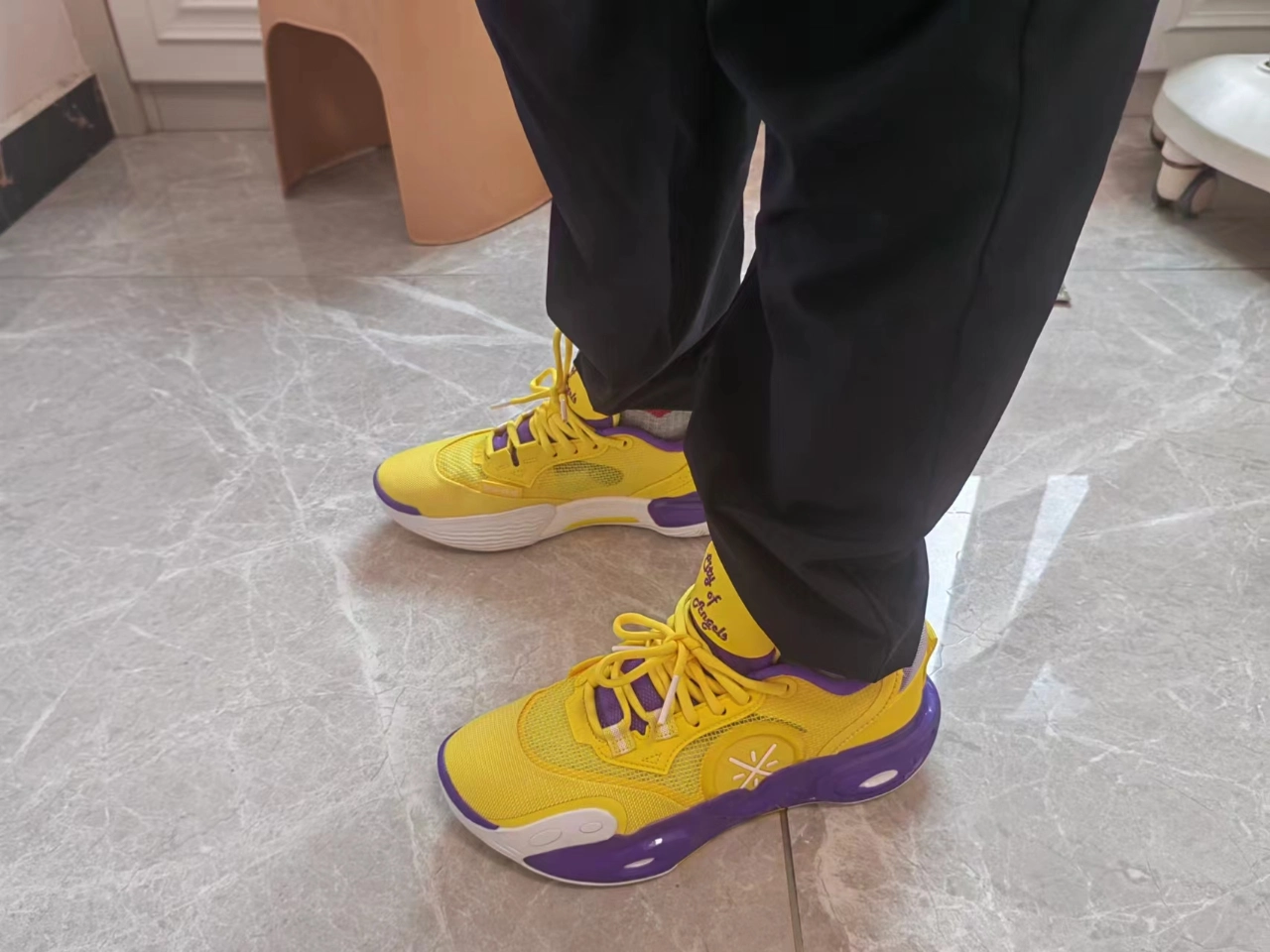 custom review-LiNing WADE ALLCITY 12 Anti Slip And Wear Resistant Support Lightweight Rebound Basketball Shoes Men's Yellow Purple