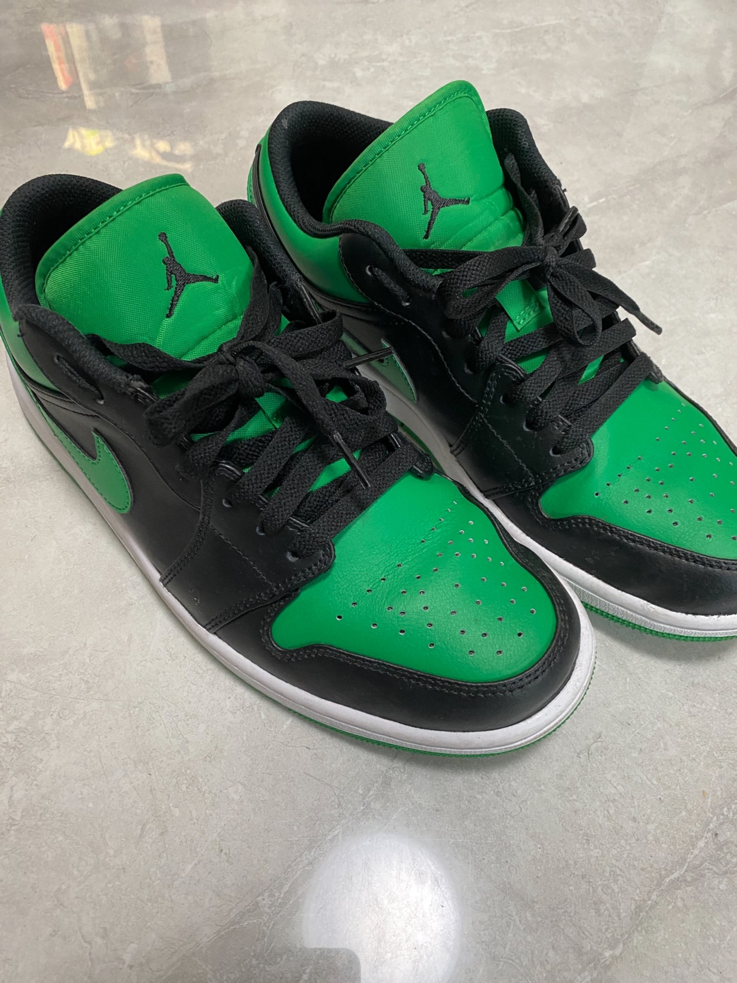 custom review-Jordan Air Jordan 1 Low 'Lucky Green' Low Top Винтажные баскетбольные кроссовки Мужские Зеленые Черные