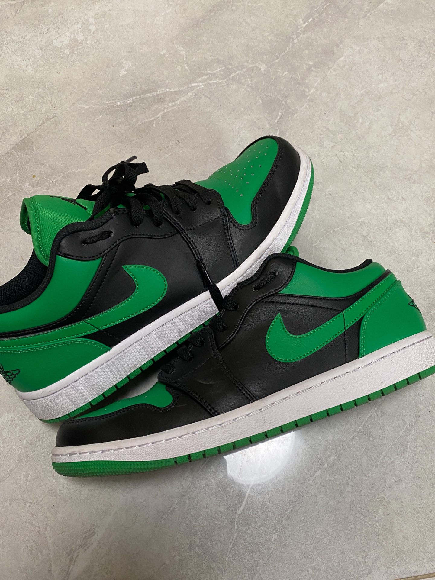 custom review-Jordan Air Jordan 1 Low 'Lucky Green' Low Top Винтажные баскетбольные кроссовки Мужские Зеленые Черные