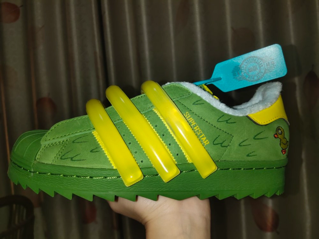 custom review-Melting Sadness x Adidas Originals Superstar 80s Kuka Low Top Скейтборд Кроссовки Unisex Зеленый Желтый