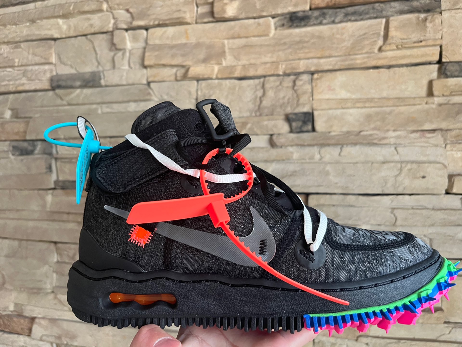 custom review-OFF Белый x Nike Air Force 1 SP MID Скейтборд Кроссовки Унисекс Черный