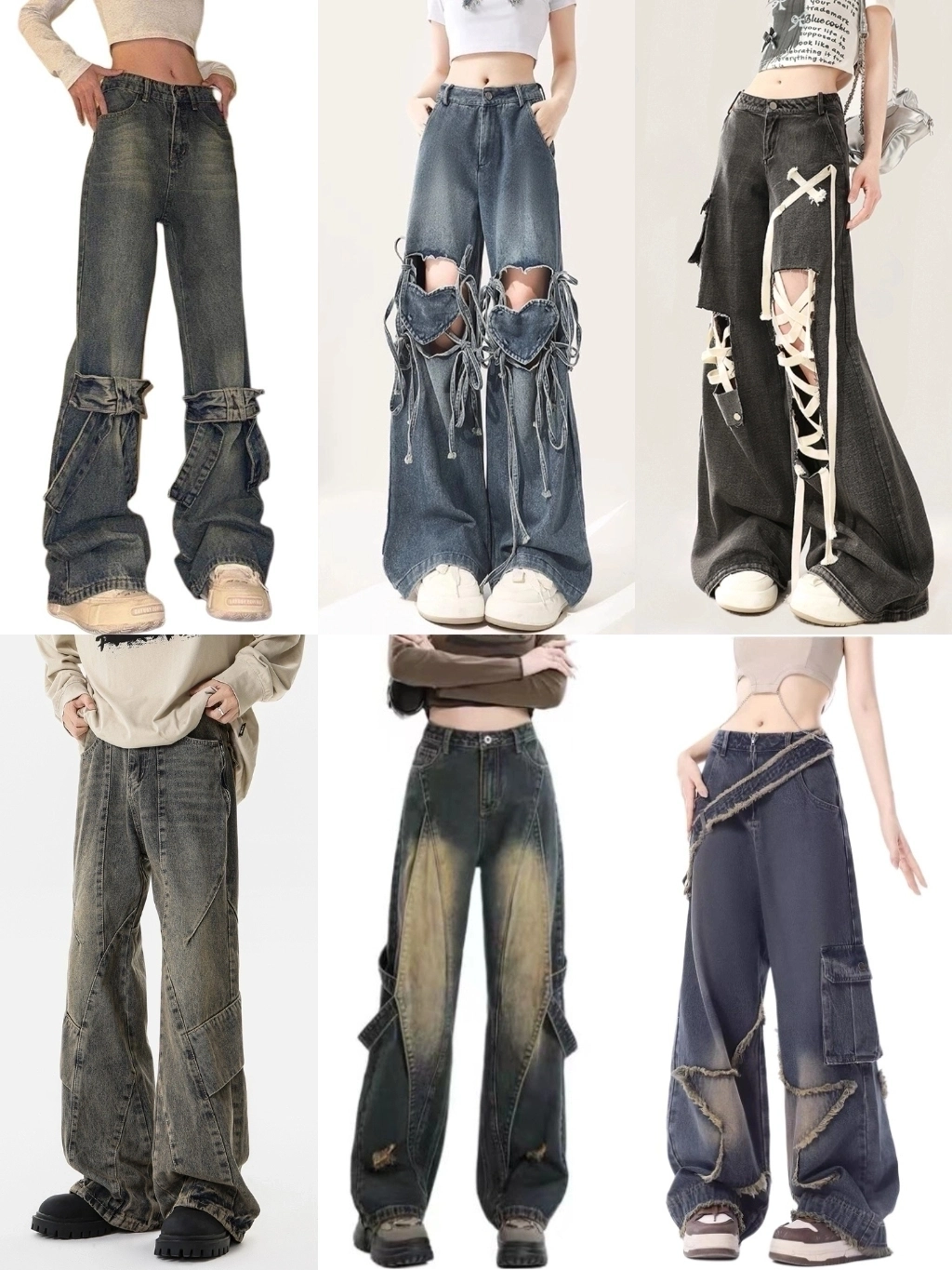 拼接创意牛仔裤