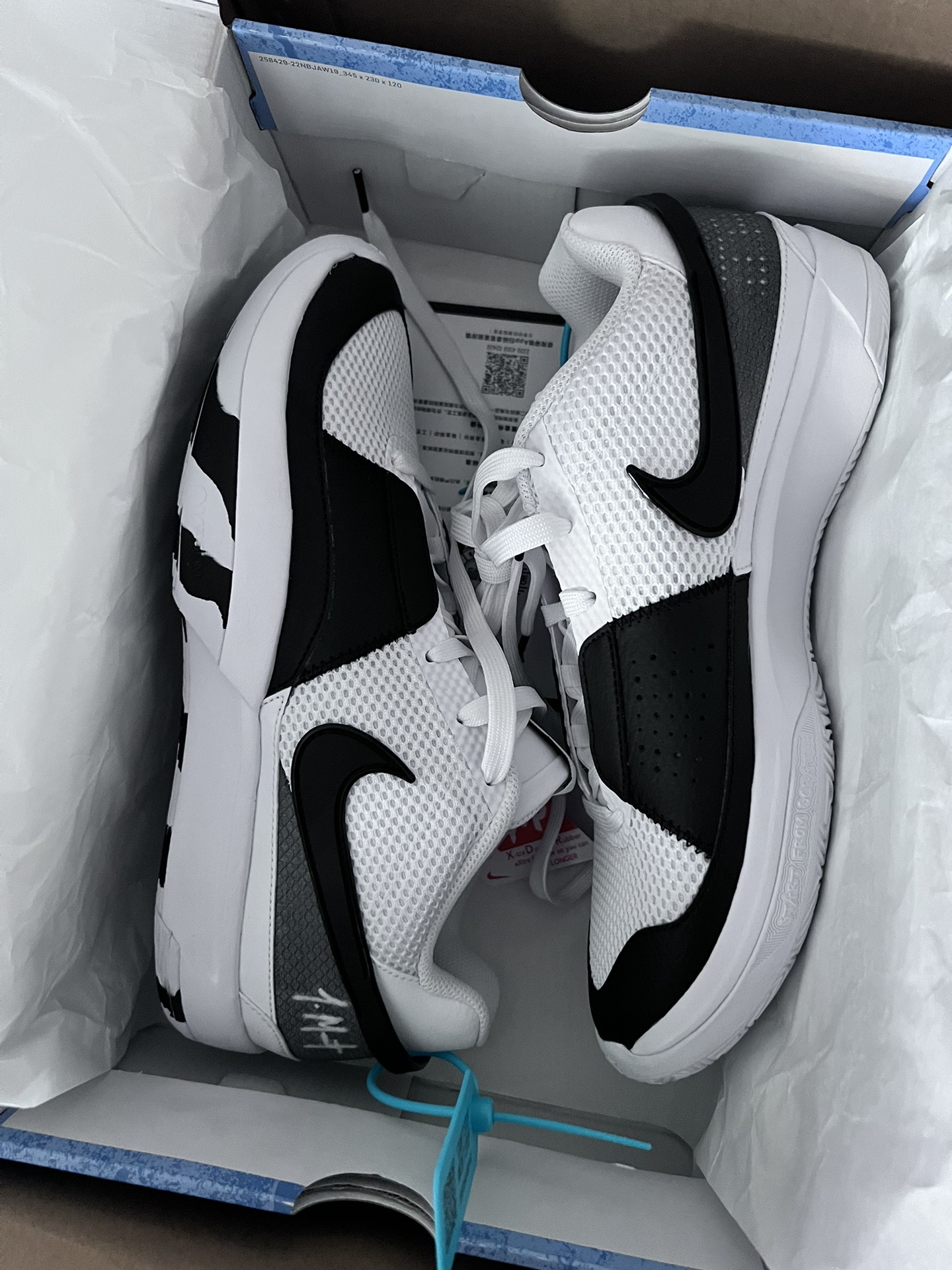 custom review-Nike Ja 1 Ja Morant 1 Баскетбольные кроссовки Low Топ Черный белый Мужской