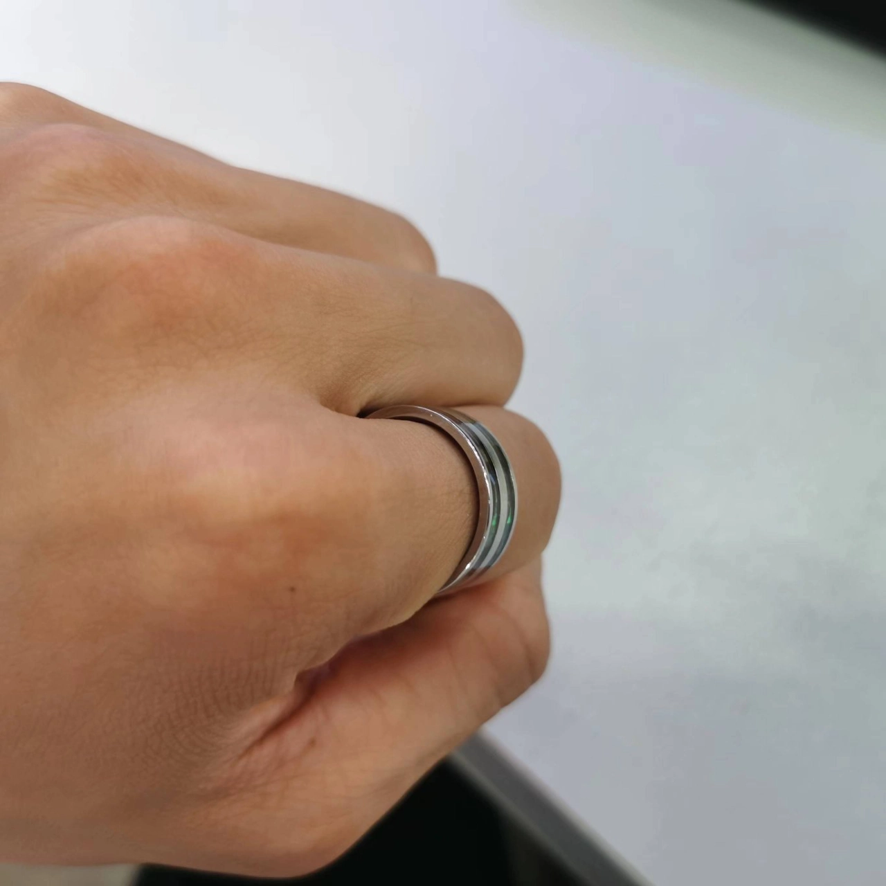 custom review-FOREVER MELODY Титановая сталь Оболочка Кольца Мужское Серебряное