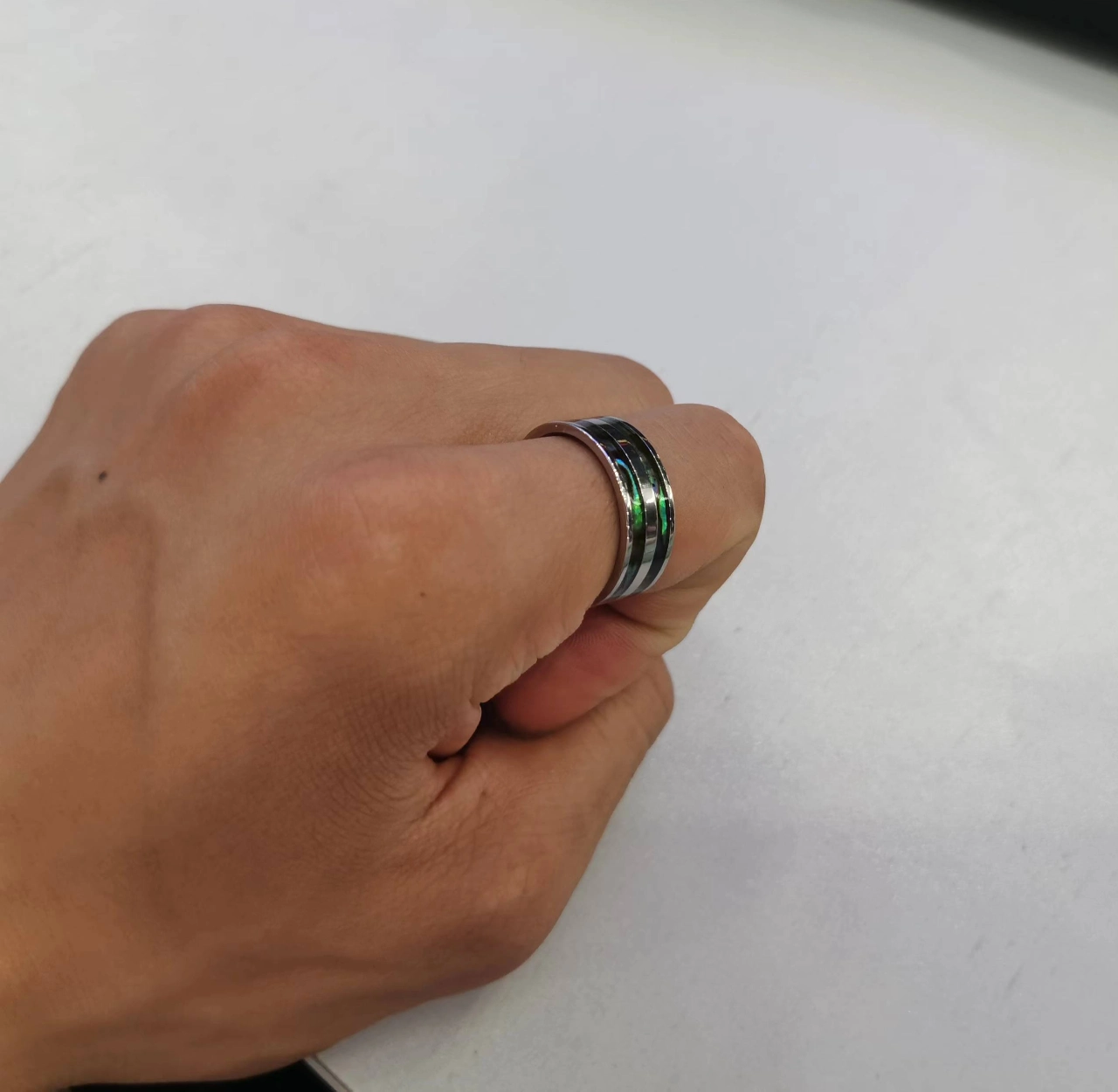 custom review-FOREVER MELODY Титановая сталь Оболочка Кольца Мужское Серебряное